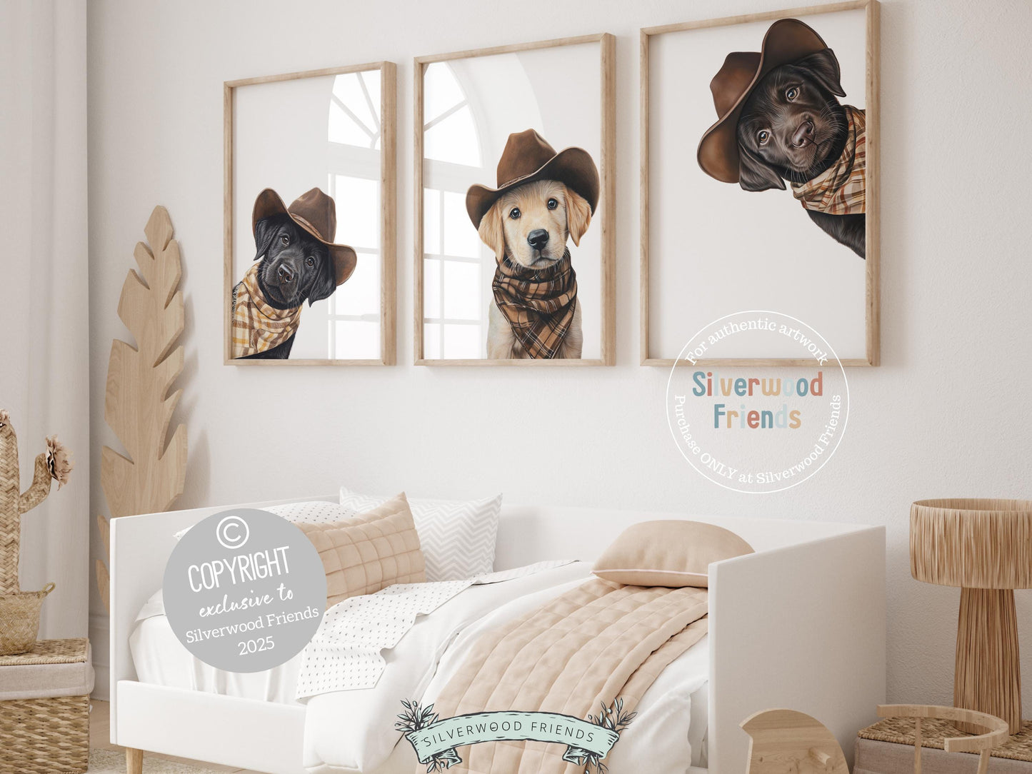 Labrador Dog Cowboy Hat Print, Neutral Western Cowboy Dog Nursery Decor, Cowboy Western Dog Nursery Wall Art, Labrador Puppy Digital Prints