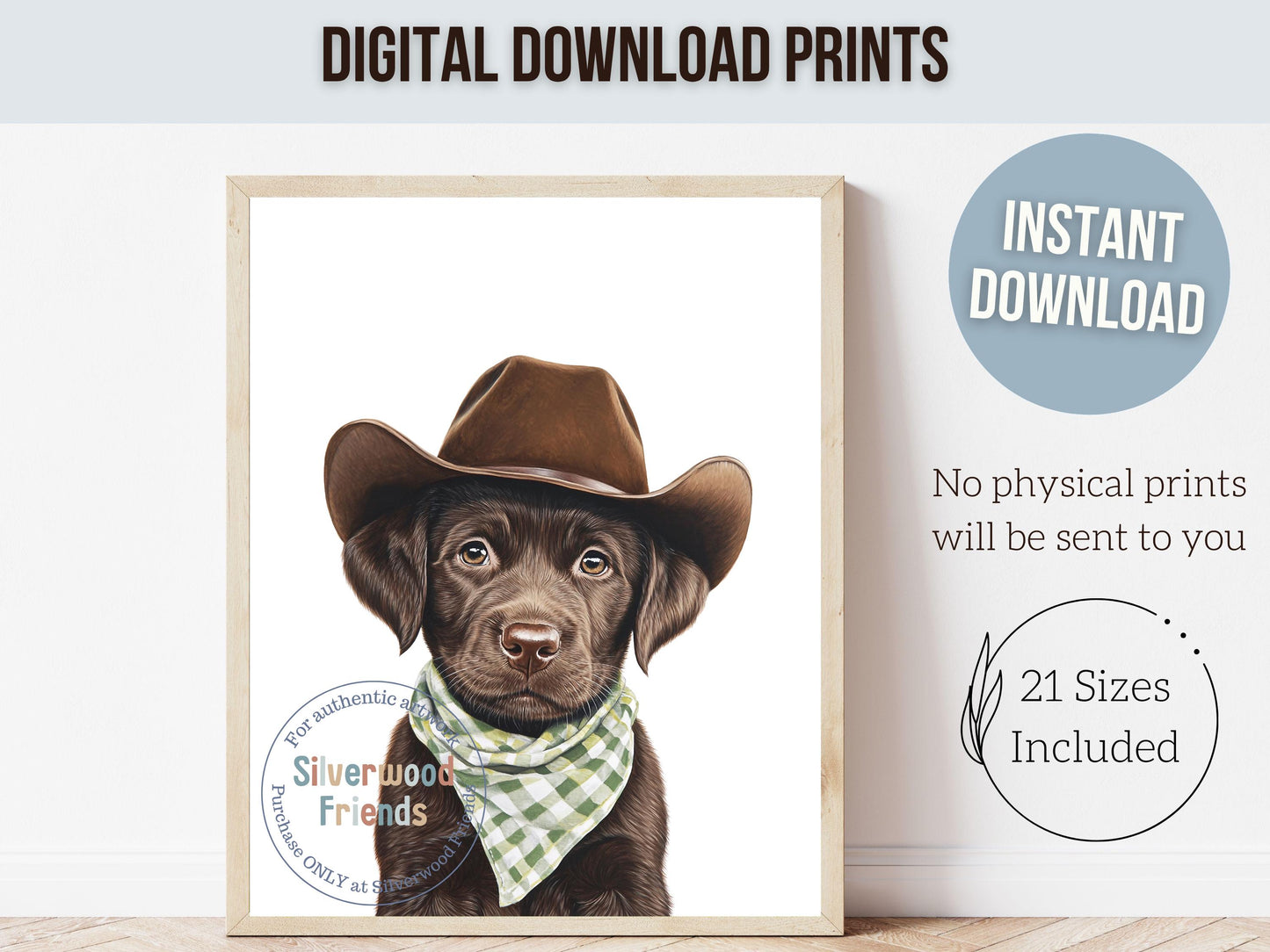 Labrador Dog Cowboy Hat Print, Neutral Cowboy Western Nursery Decor, Sage Green Nursery Wall Art, Mudroom Decor Labrador Dog Digital Print