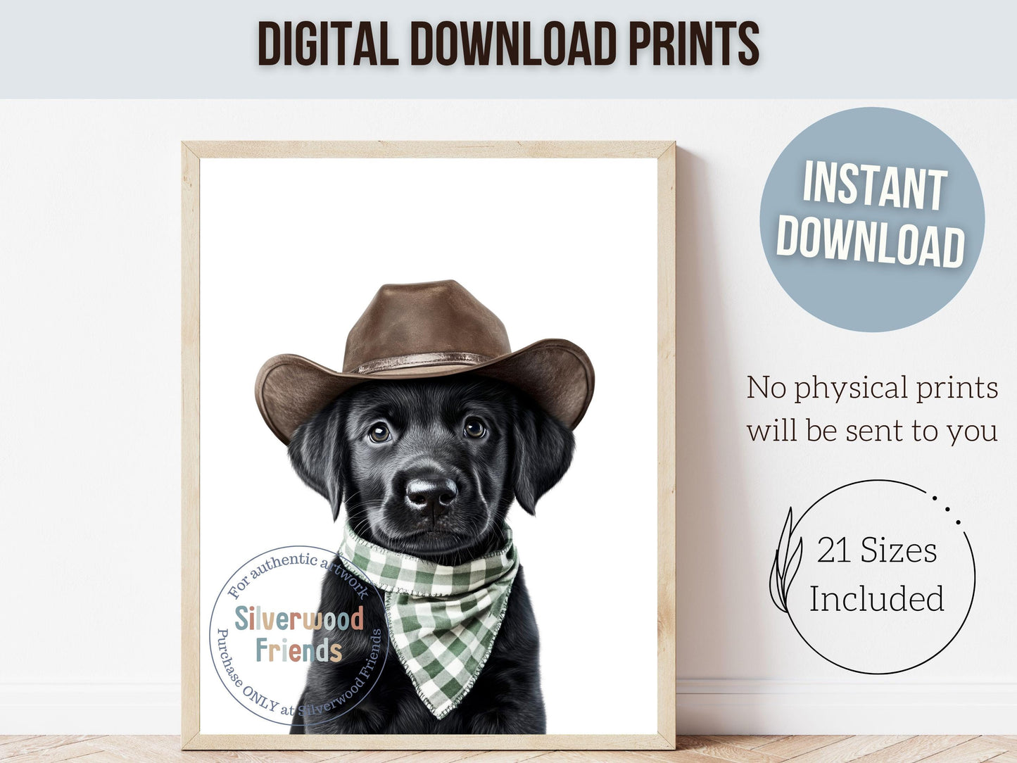 Labrador Dog Cowboy Hat Print, Neutral Cowboy Western Nursery Decor, Sage Green Nursery Wall Art, Mudroom Decor Labrador Dog Digital Print