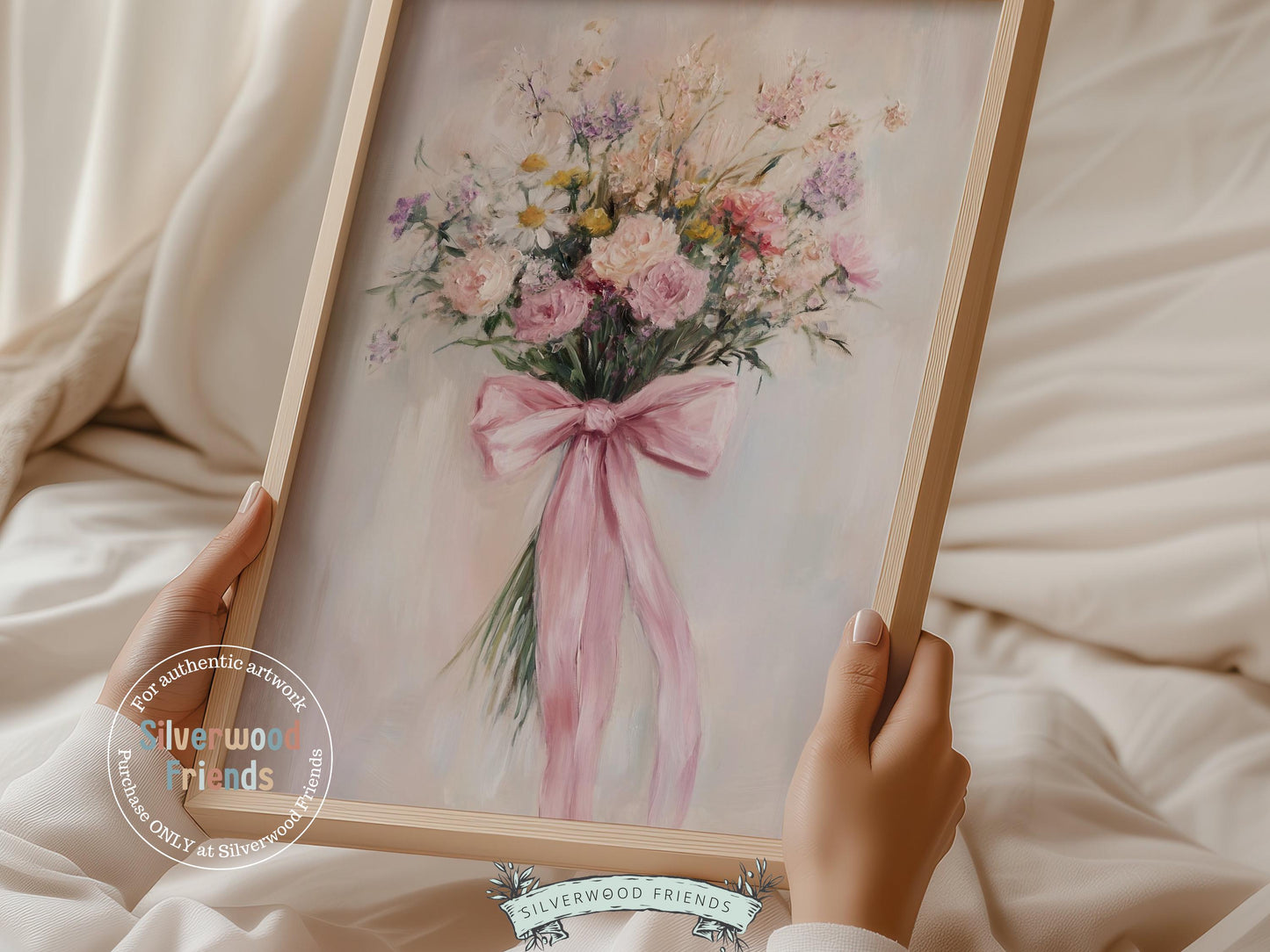 Wildflower Bouquet Print, Floral Nursery Wall Art, Floral Botanical Print, Spring Farmhouse Cottagecore Wall Decor Digital Print