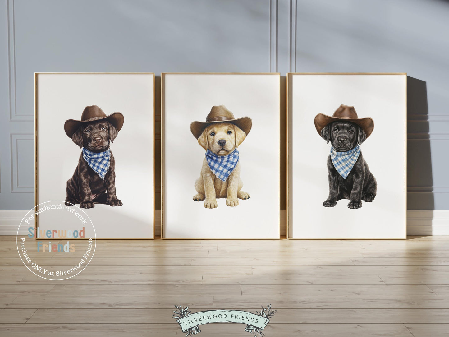 Labrador Dog Cowboy Hat Print, Neutral Cowboy Western Dog Nursery Decor, Cowboy Western Dog Nursery Wall Art, Labrador Puppy Digital Prints