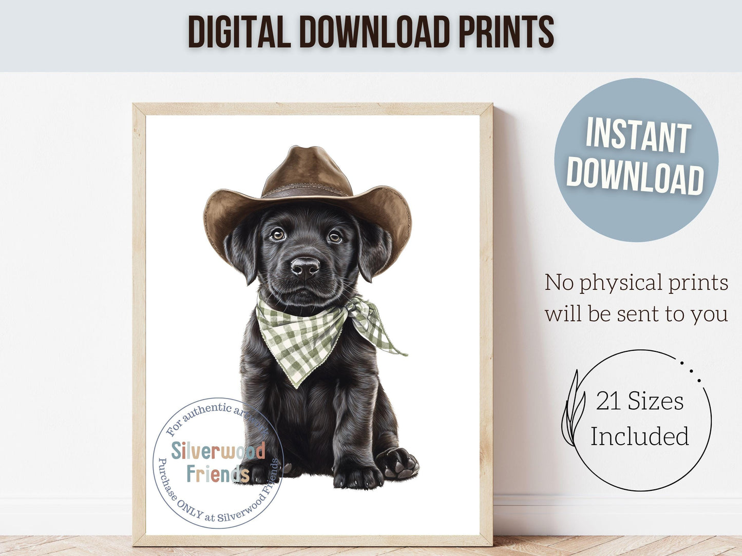 Labrador Dog Cowboy Hat Print, Neutral Cowboy Western Nursery Decor, Sage Green Dog Nursery Wall Art, Farmhouse Decor Labrador Digital Print