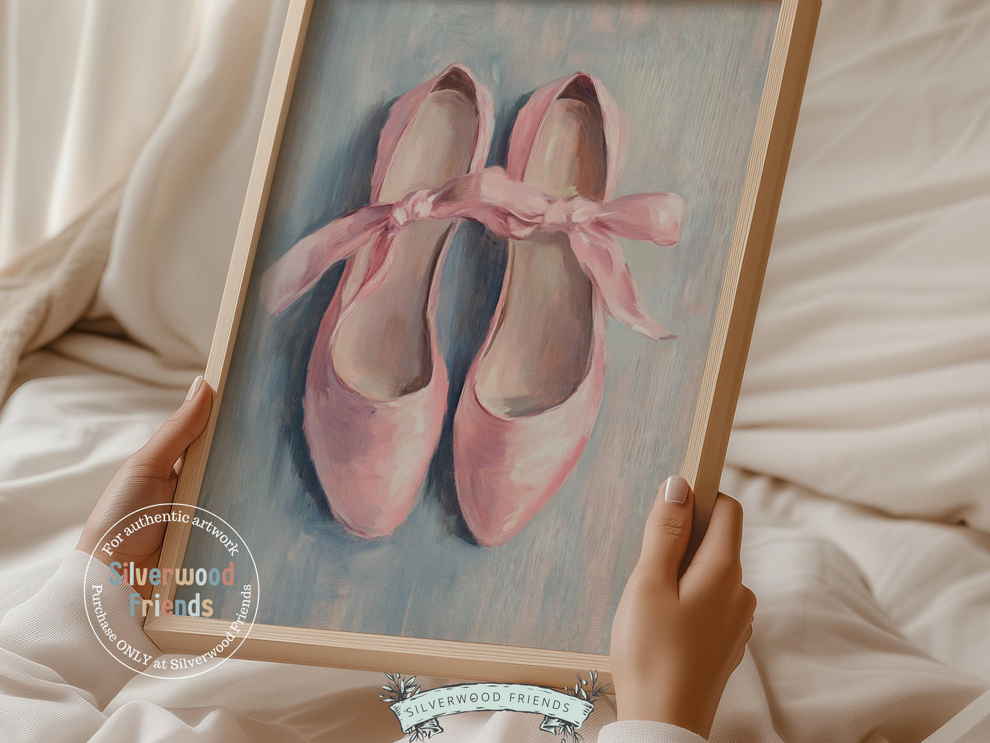 Pink Ballet Slipper Print, Baby Girl Ballerina Nursery Decor, Pink Ballet Nursery Wall Art, Ballet Dancer Printable Wall Decor Digital Print