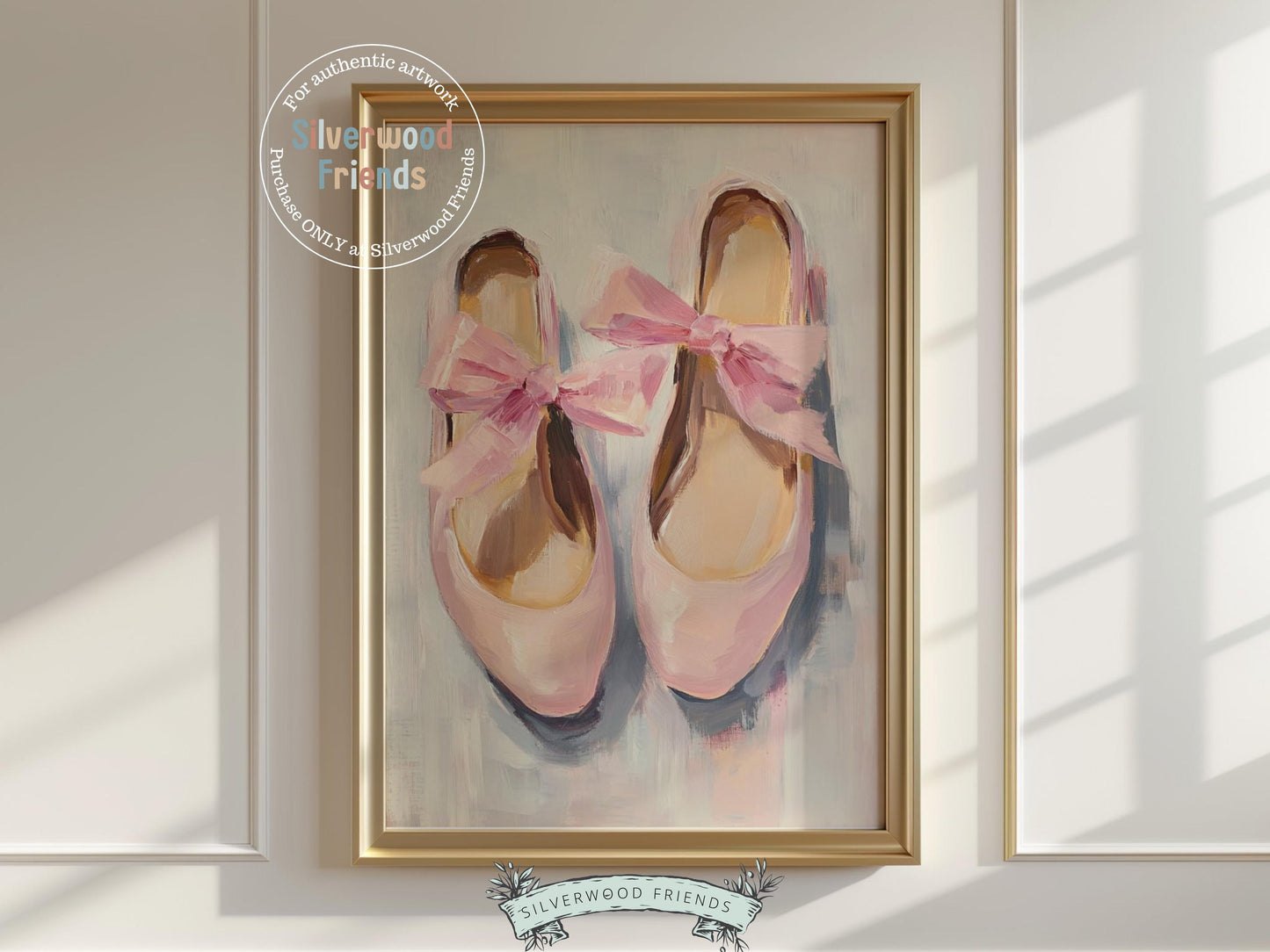 Pink Ballet Slipper Print, Baby Girl Ballerina Nursery Decor, Pink Ballet Nursery Wall Art, Ballet Dancer Printable Wall Decor Digital Print