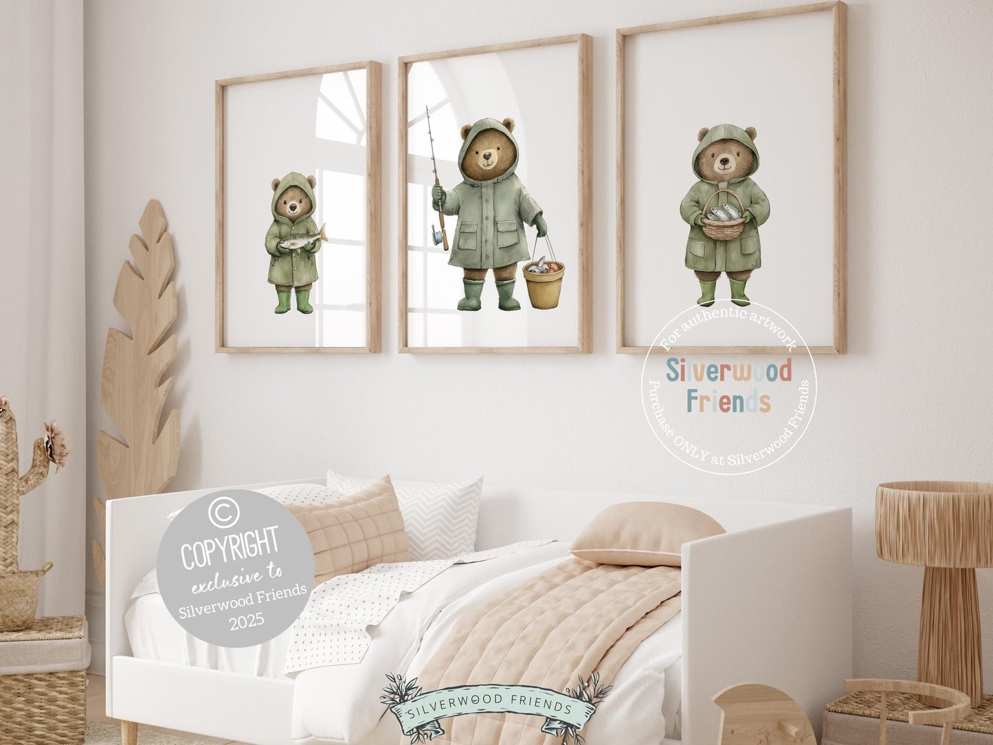 Teddy Bear Fishing Nursery Prints, Teddy Bear Fishing Nursery Decor, Kids Fishing Gifts, Camping Nursery Decor, Gone Fishing Digital Print