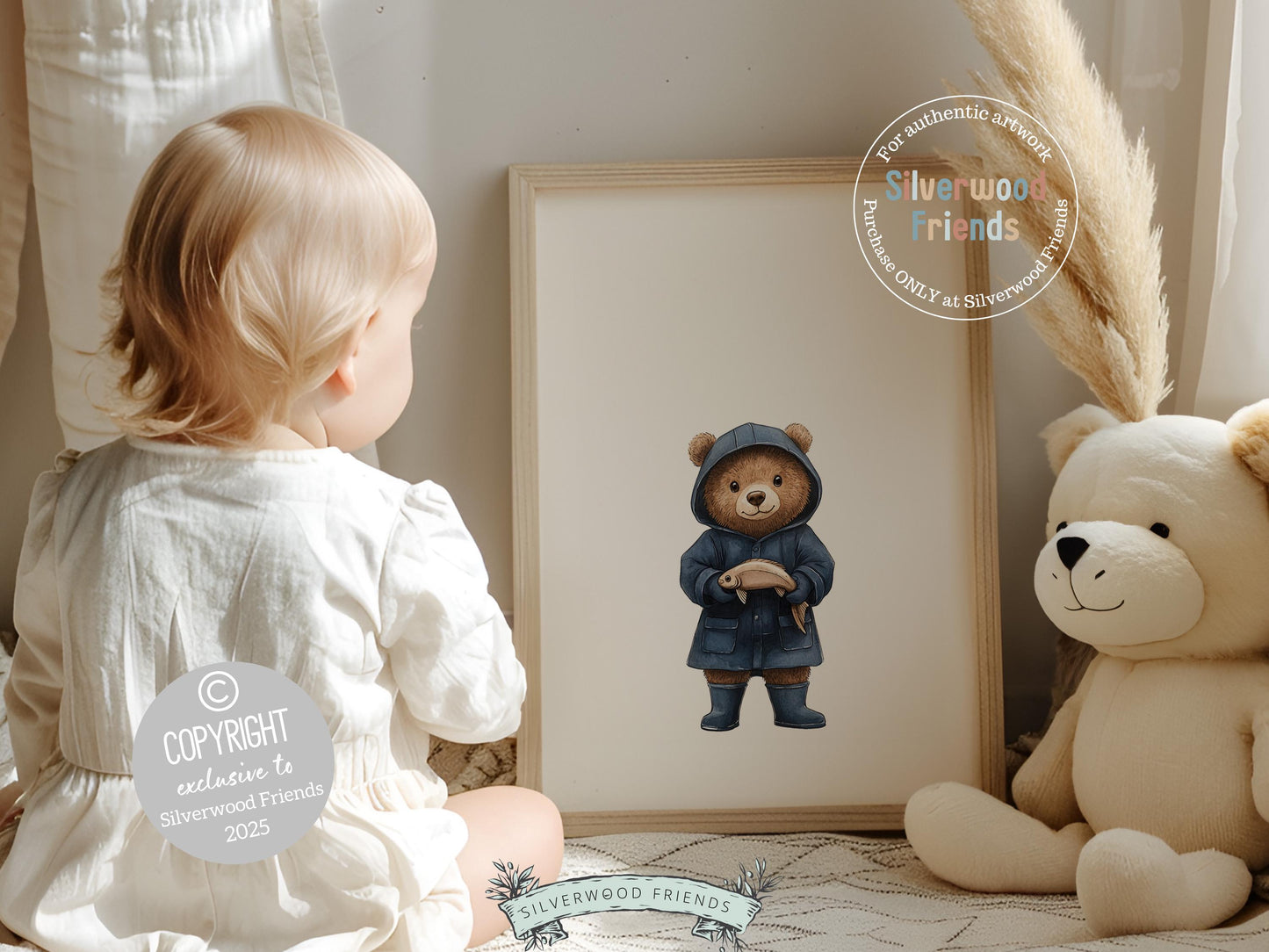 Teddy Bear Fishing Nursery Prints, Teddy Bear Fishing Nursery Decor, Kids Fishing Gifts, Camping Nursery Decor, Gone Fishing Digital Print