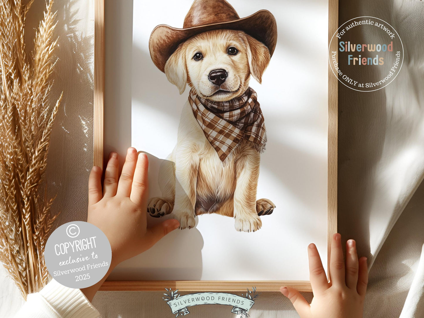 Labrador Dog Cowboy Hat Print, Cowboy Western Neutral Nursery Decor, Dog Nursery Wall Art,Dog Lover Gift Labrador Pet Portrait Digital Print