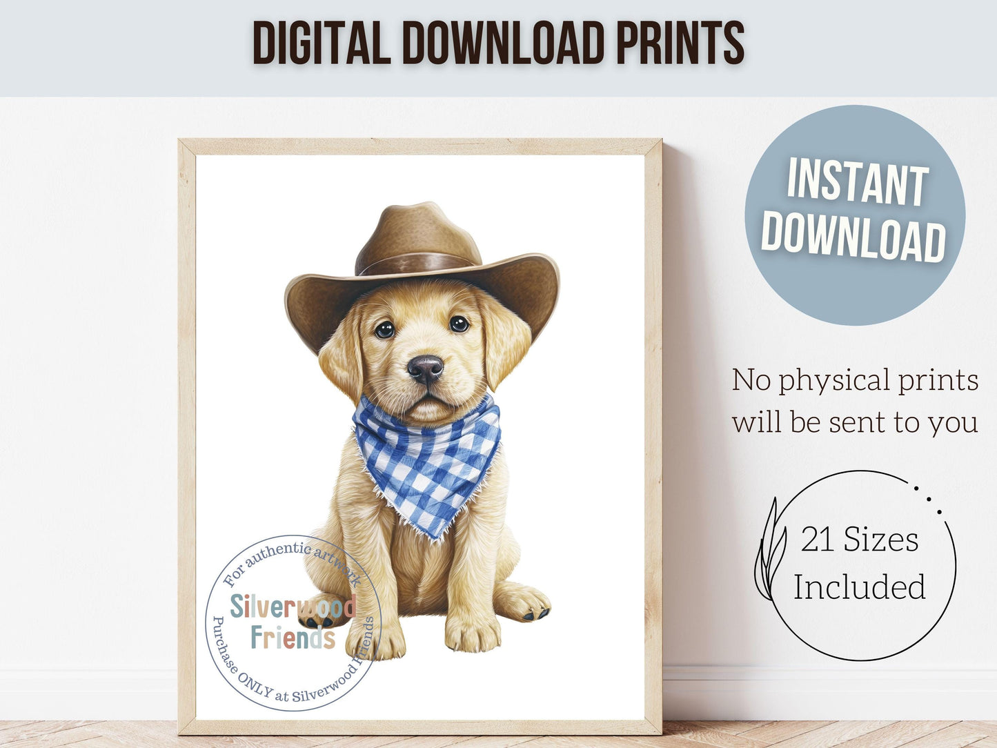 Labrador Dog Cowboy Hat Print, Baby Boy Cowboy Western Nursery Decor,Dog Nursery Wall Art,Dog Lover Gift Labrador Pet Portrait Digital Print