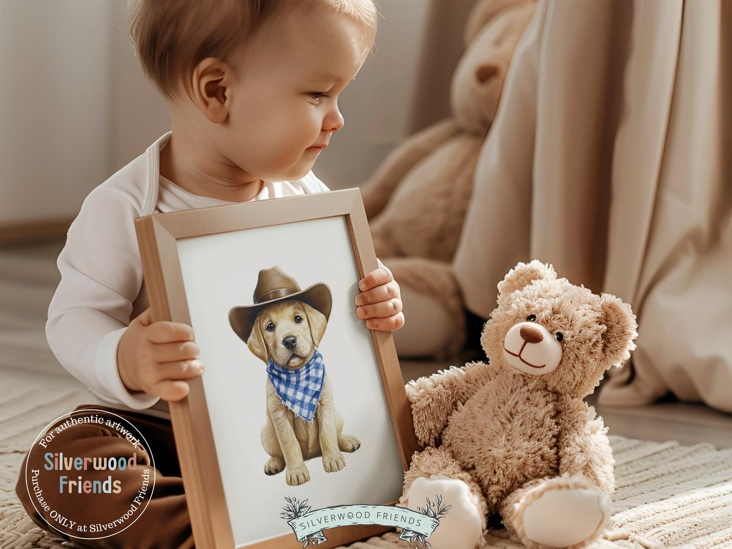 Labrador Dog Cowboy Hat Print, Baby Boy Cowboy Western Nursery Decor,Dog Nursery Wall Art,Dog Lover Gift Labrador Pet Portrait Digital Print