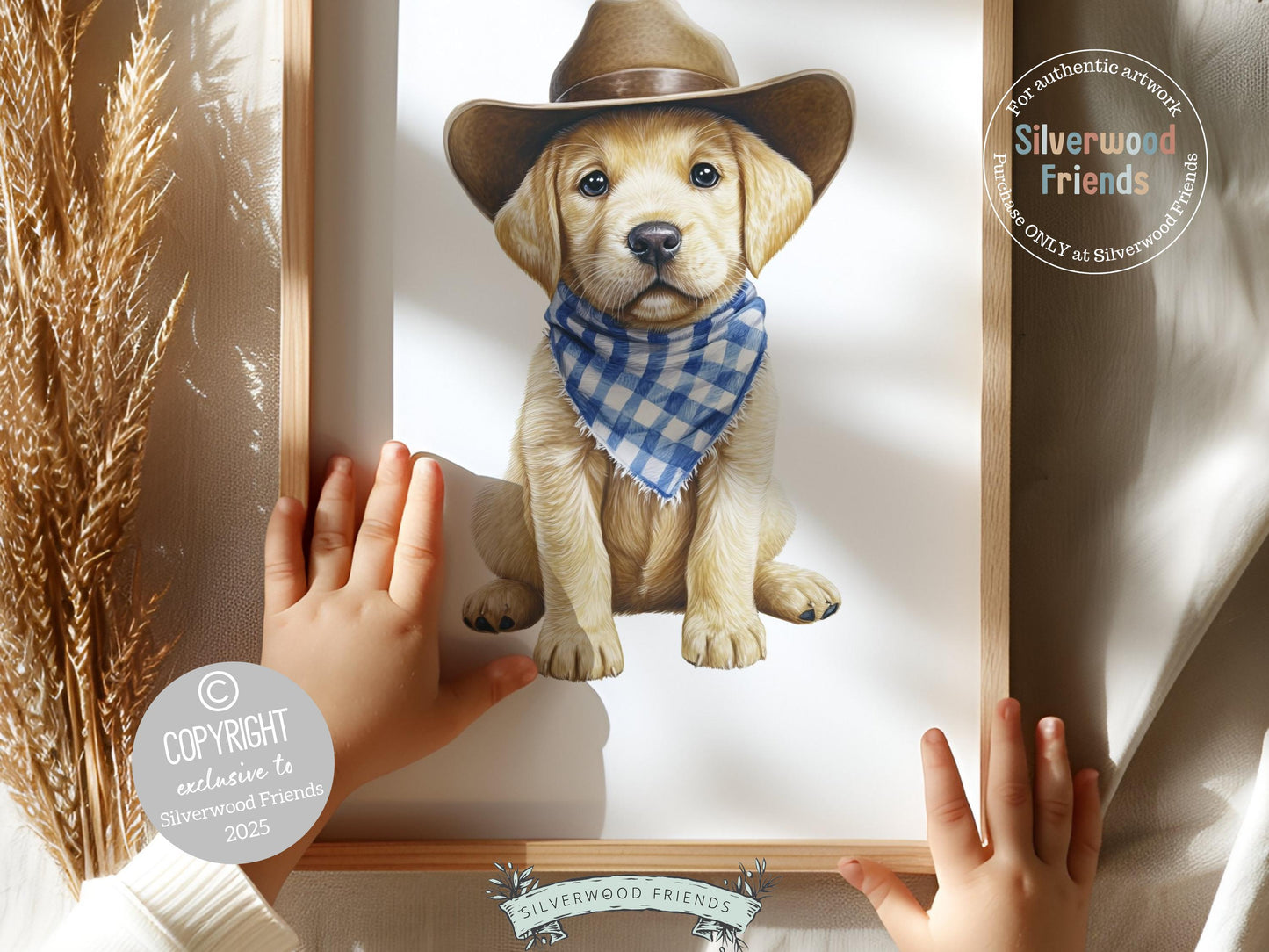 Labrador Dog Cowboy Hat Print, Baby Boy Cowboy Western Nursery Decor,Dog Nursery Wall Art,Dog Lover Gift Labrador Pet Portrait Digital Print