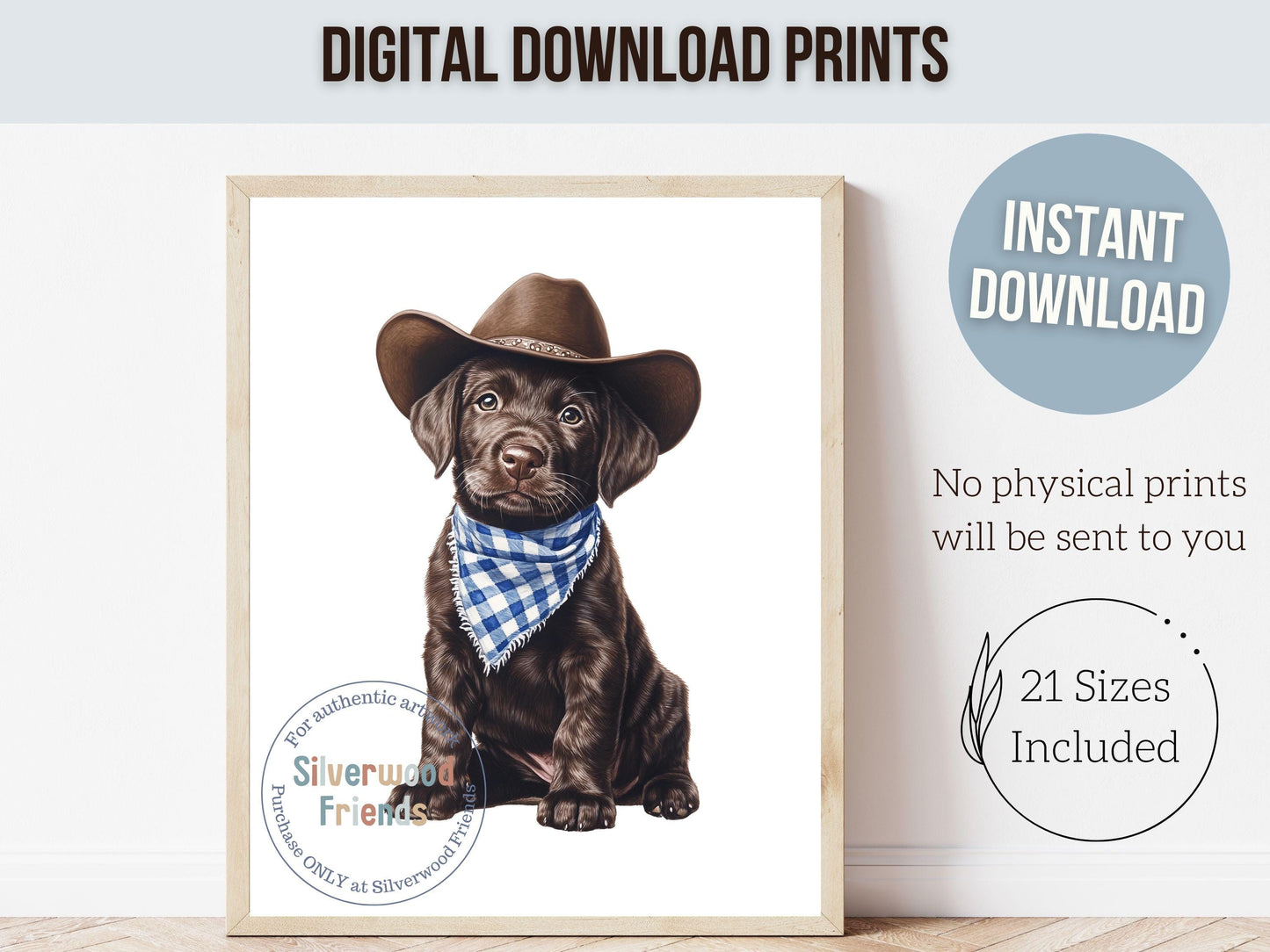 Labrador Dog Cowboy Hat Print, Baby Boy Cowboy Western Nursery Decor, Dog Nursery Wall Art, Kids Room Wall Decor, Pet Portrait Digital Print