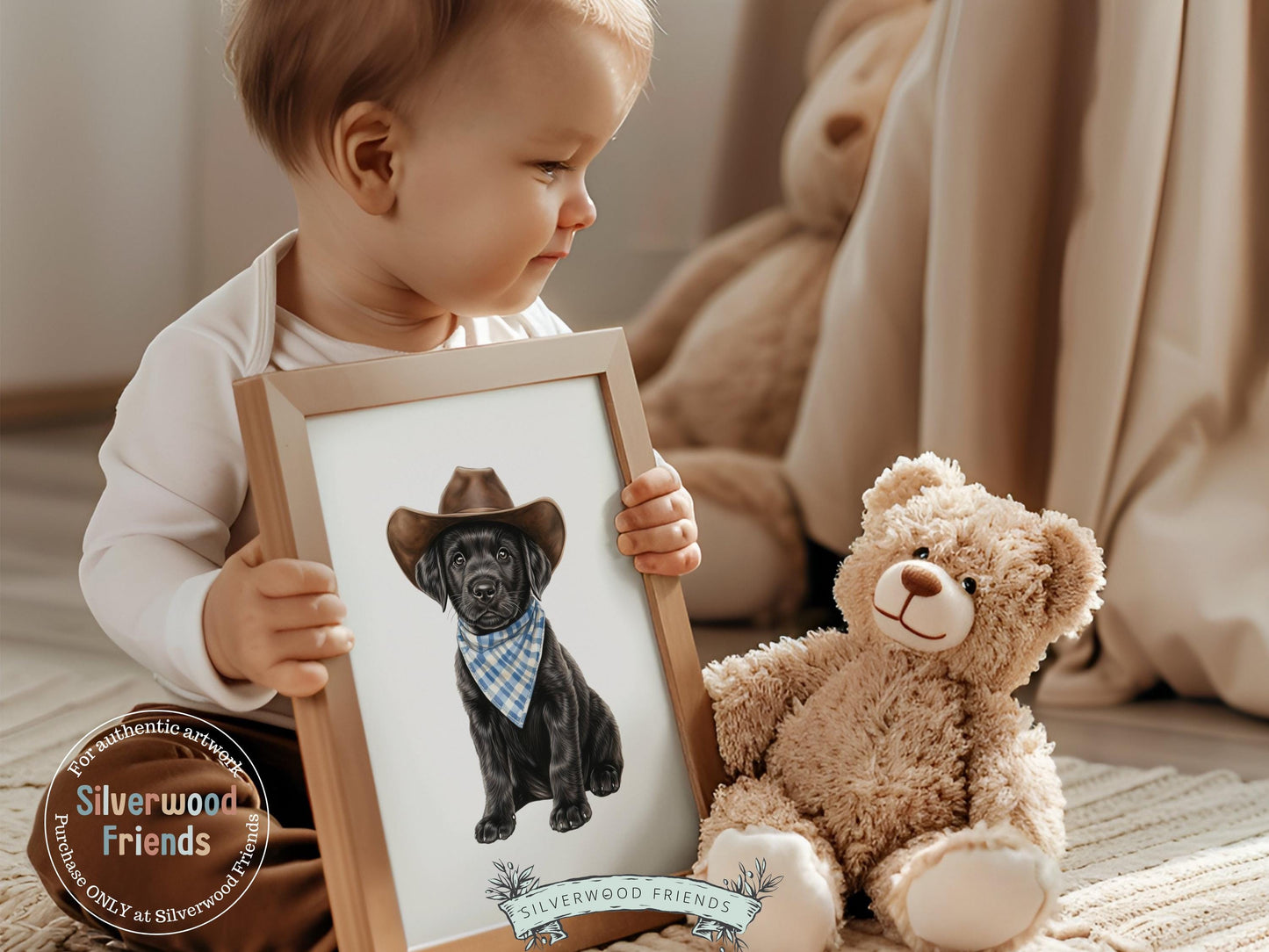Labrador Dog Cowboy Hat Print