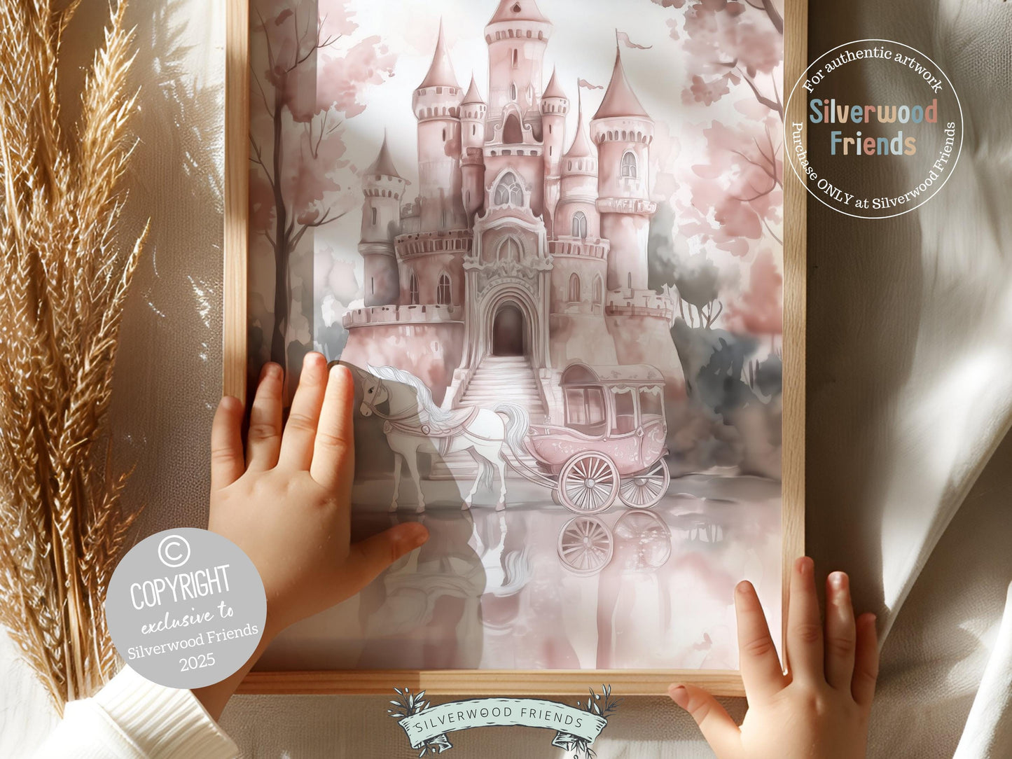 Baby Girl Princess Nursery Print, Princess Nursery Decor, Fairytale Nursery Wall Art, Baby Girl Fantasy Castle Room Wall Decor Digital Print