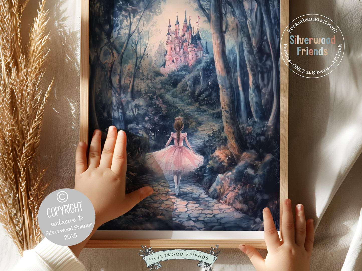 Baby Girl Princess Nursery Print, Fairytale Nursery Decor, Woodland Fairy Nursery Wall Art, Enchanted Forest Theme Wall Decor Digital Print