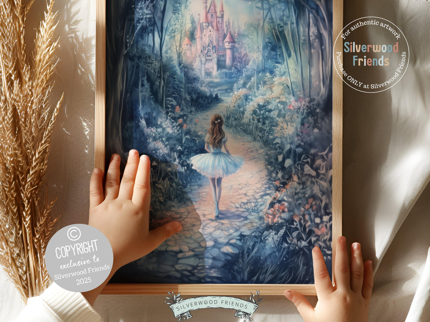 Baby Girl Princess Nursery Print, Fairytale Nursery Decor, Woodland Fairy Nursery Wall Art, Enchanted Forest Theme Wall Decor Digital Print