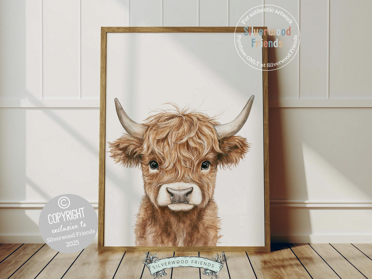 Our sweet Baby Highland Cow Nursery Print showcases a lovable brown Highland calf in a clean, minimalist design—ideal for adding rustic charm to farm-style nurseries or western-themed bedrooms. With its timeless look, it makes a thoughtful gift and blends beautifully into a range of home decor styles. 🐮🌿