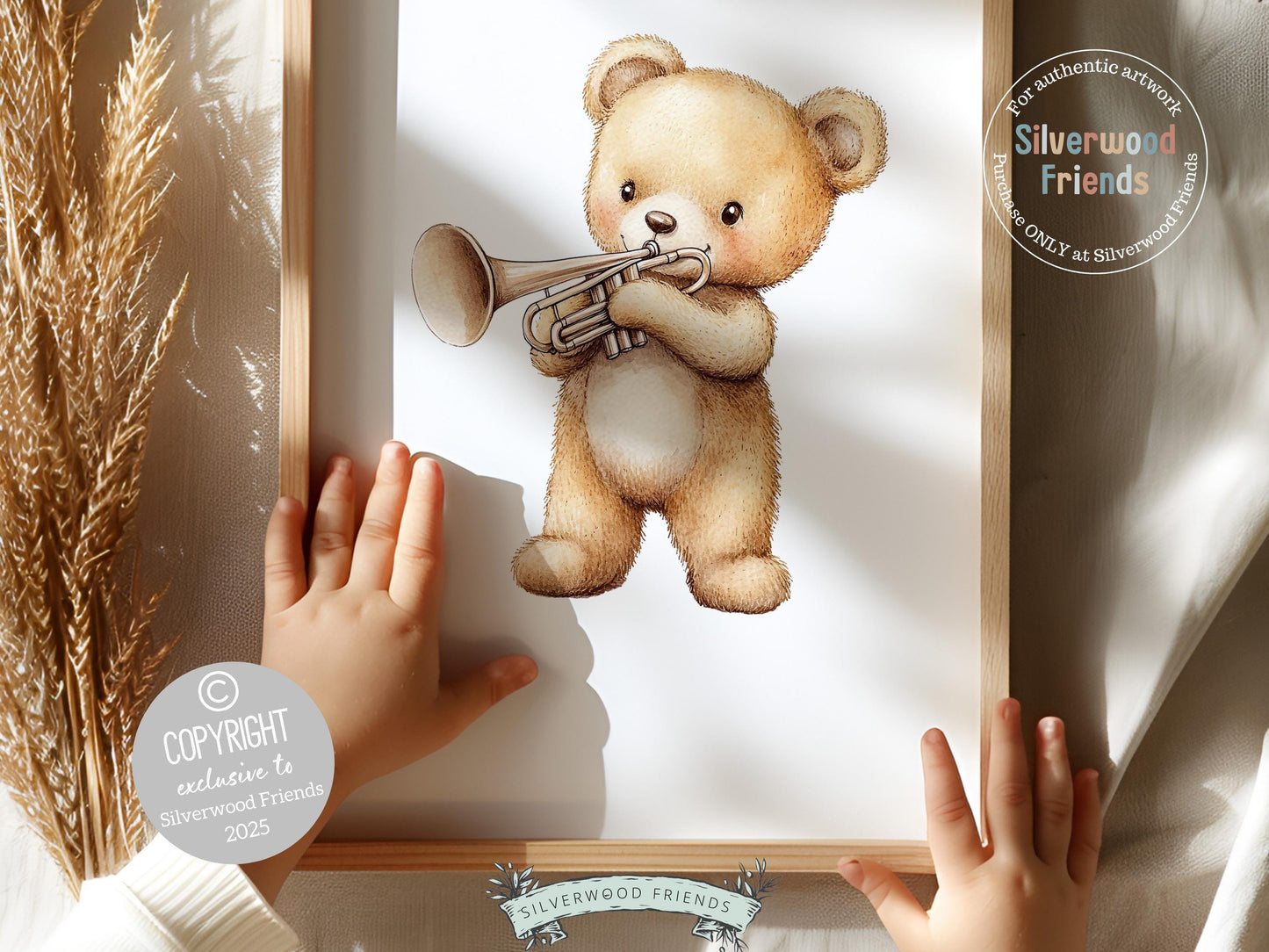 Teddy Bear Music Nursery Prints, Music Nursery Decor, Animals Playing Instruments, Bear Nursery Wall Art,Music Classroom Decor Digital Print