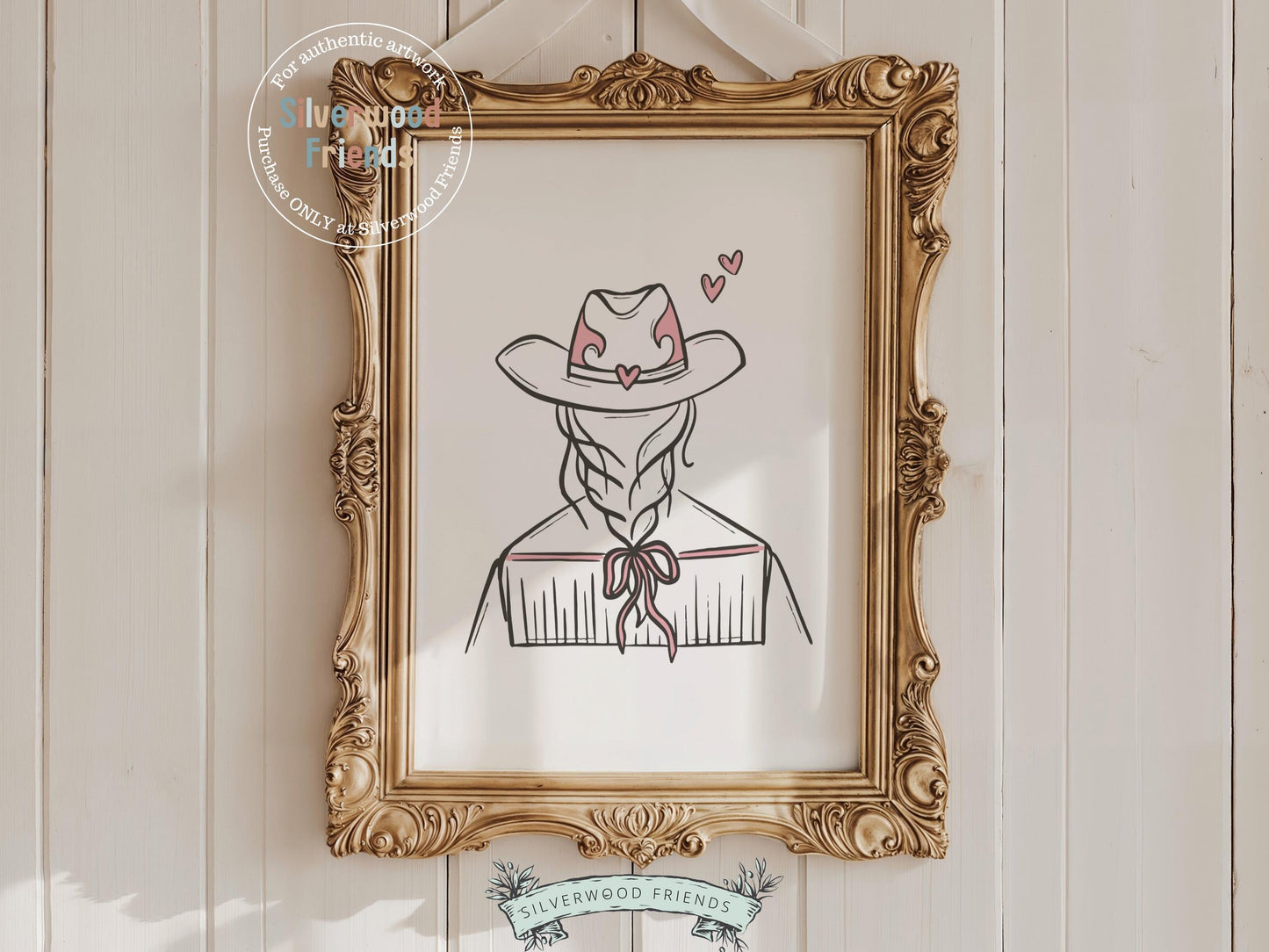 Pink Cowgirl Hat Print, Western Cowgirl Nursery Decor, Minimalist Coquette Room Decor, Teen Girl Western Rodeo Dopamine Decor Digital Print