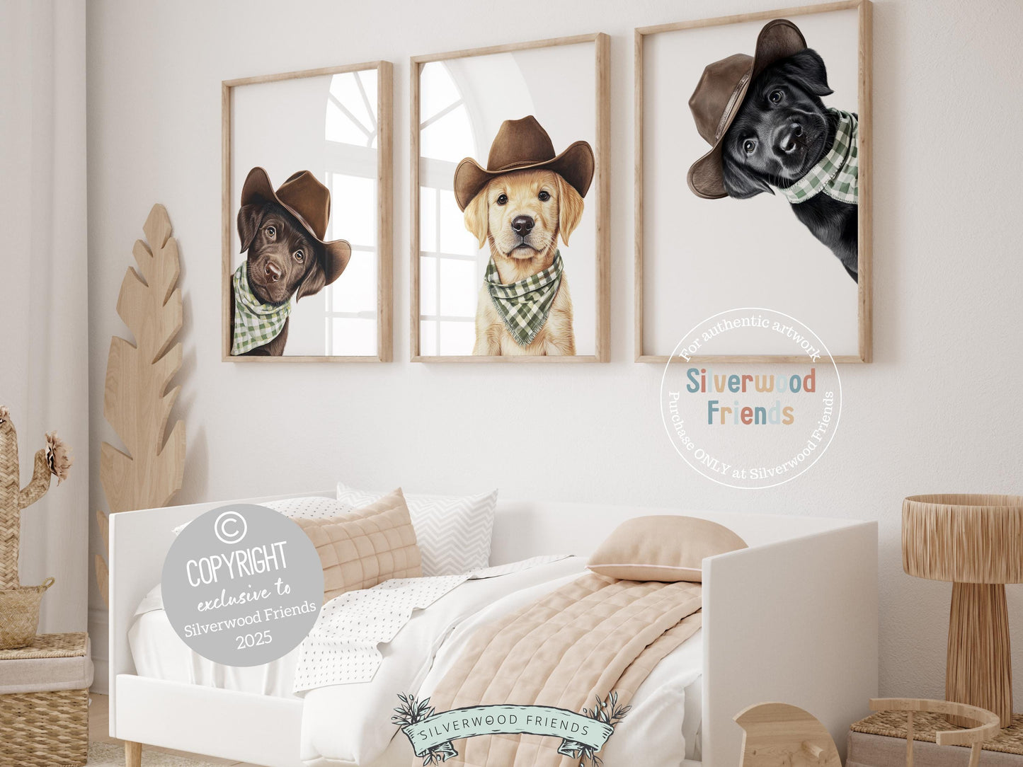 Labrador Dog Cowboy Hat Print, Neutral Cowboy Western Dog Nursery Decor, Cowboy Western Dog Nursery Wall Art, Labrador Puppy Digital Prints