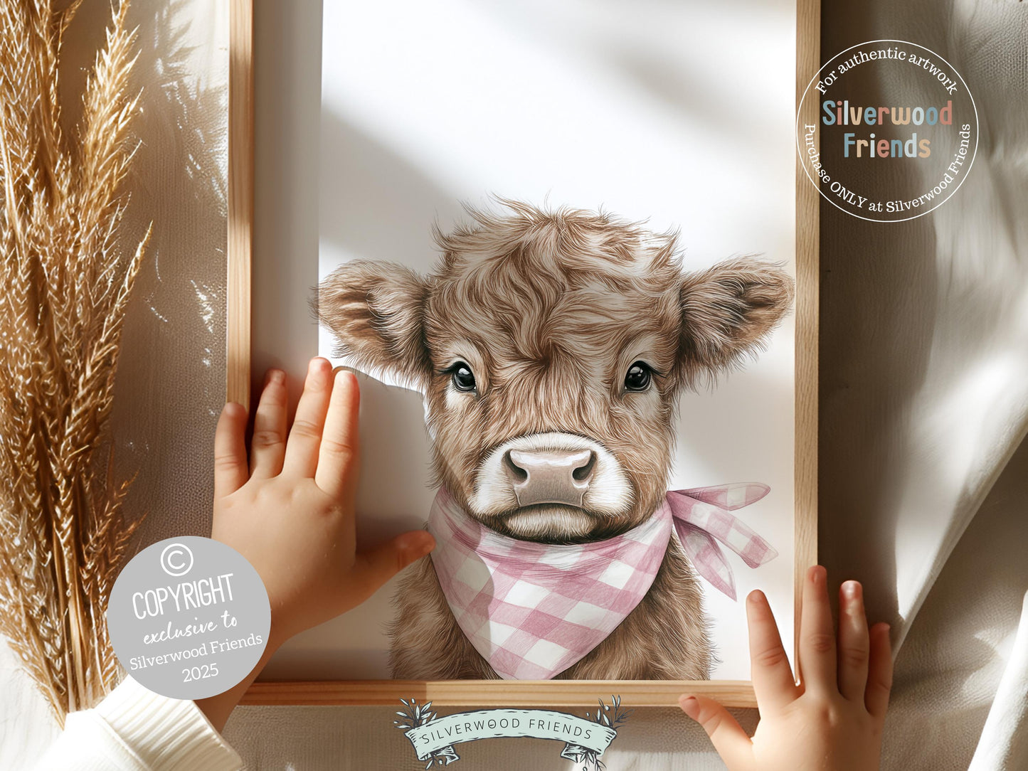 Peeking Highland Cow Nursery Print, Baby Girl Pink Highland Cow Nursery Decor, Baby Girl Pink Cowgirl Western Nursery Wall Art Digital Print