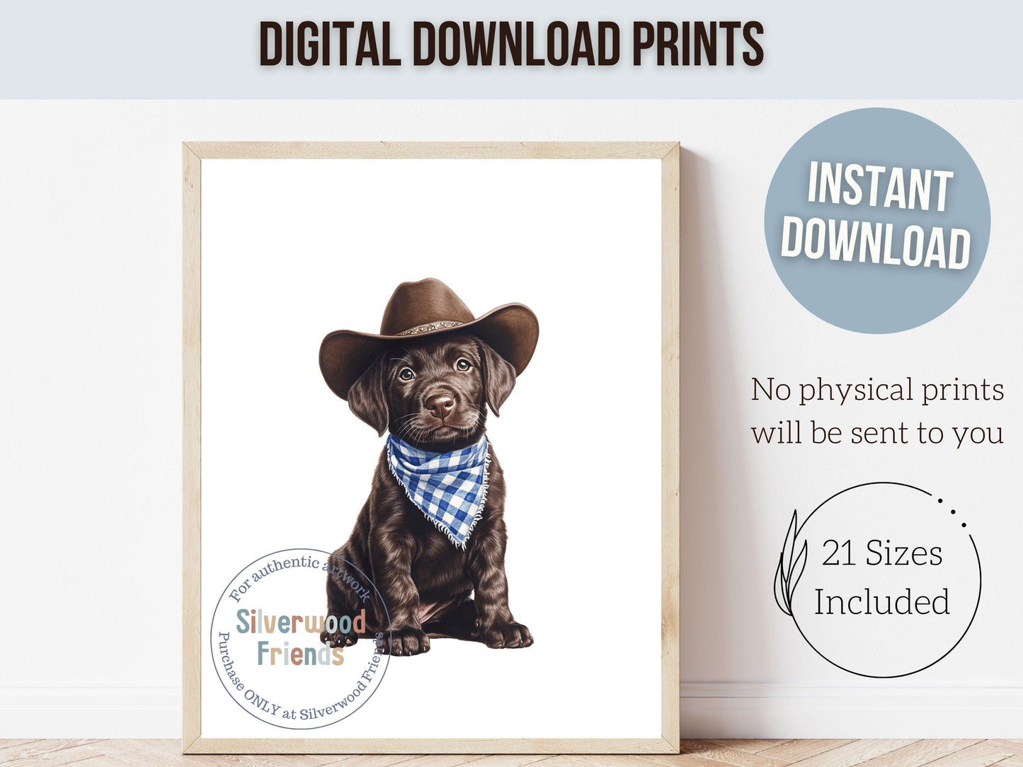 Labrador Dog Cowboy Hat Print, Neutral Cowboy Western Dog Nursery Decor, Cowboy Western Dog Nursery Wall Art, Labrador Puppy Digital Prints