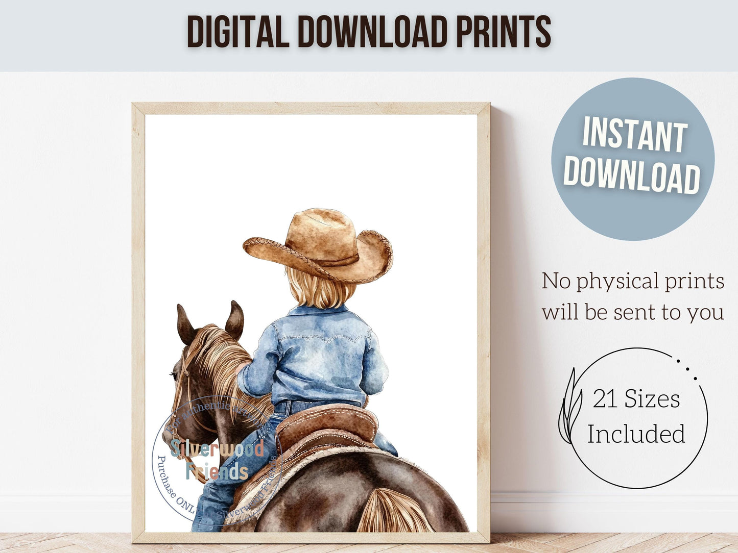 Cowboy Nursery Print, Cowboy Nursery Decor, Baby Boys Western Nursery Decor, Little Boy Cowboy Horse Riding Nursery Wall Art Digital Print