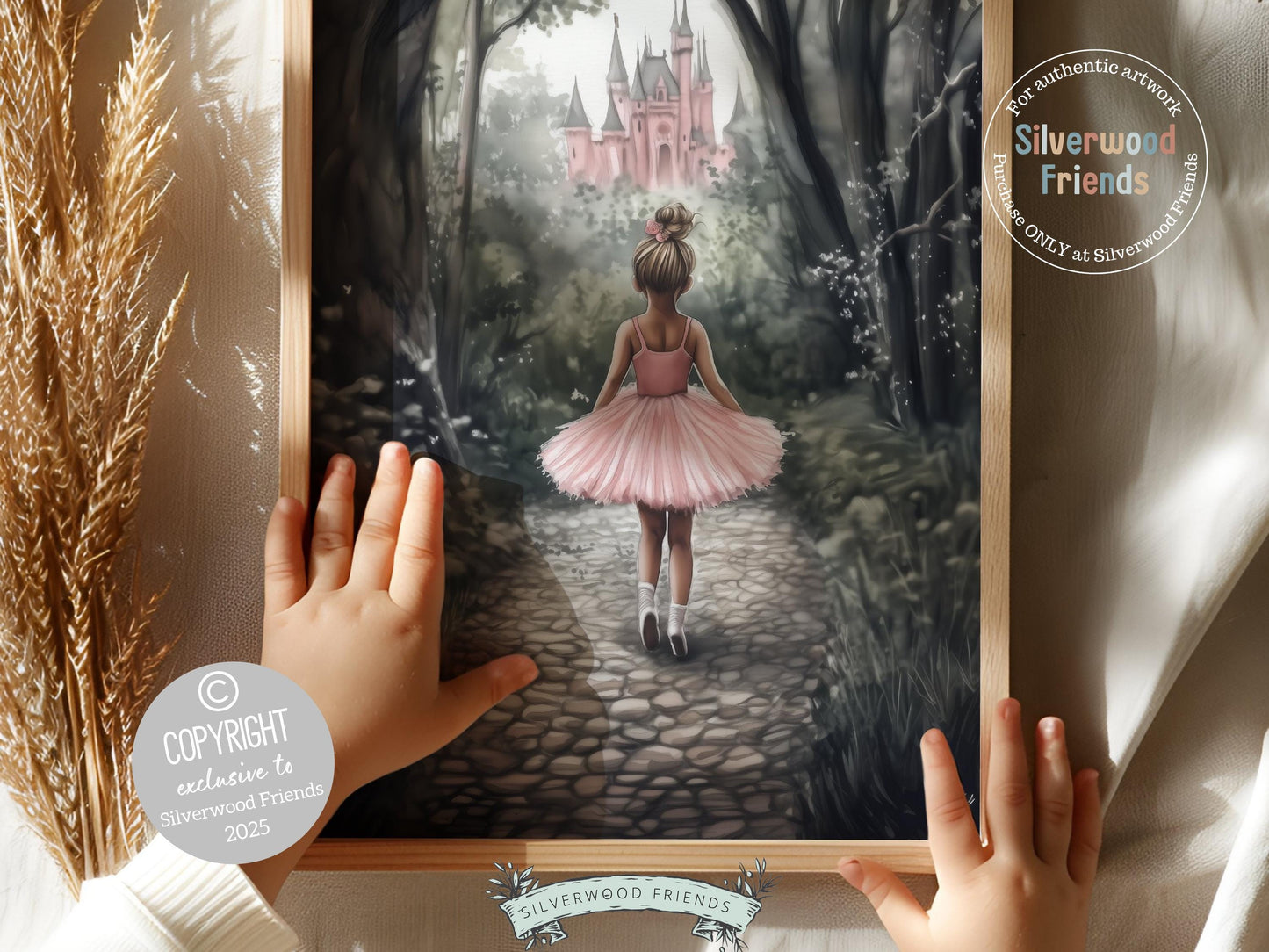 Baby Girl Princess Nursery Print, Fairytale Nursery Decor, Woodland Fairy Nursery Wall Art, Enchanted Forest Theme Wall Decor Digital Print