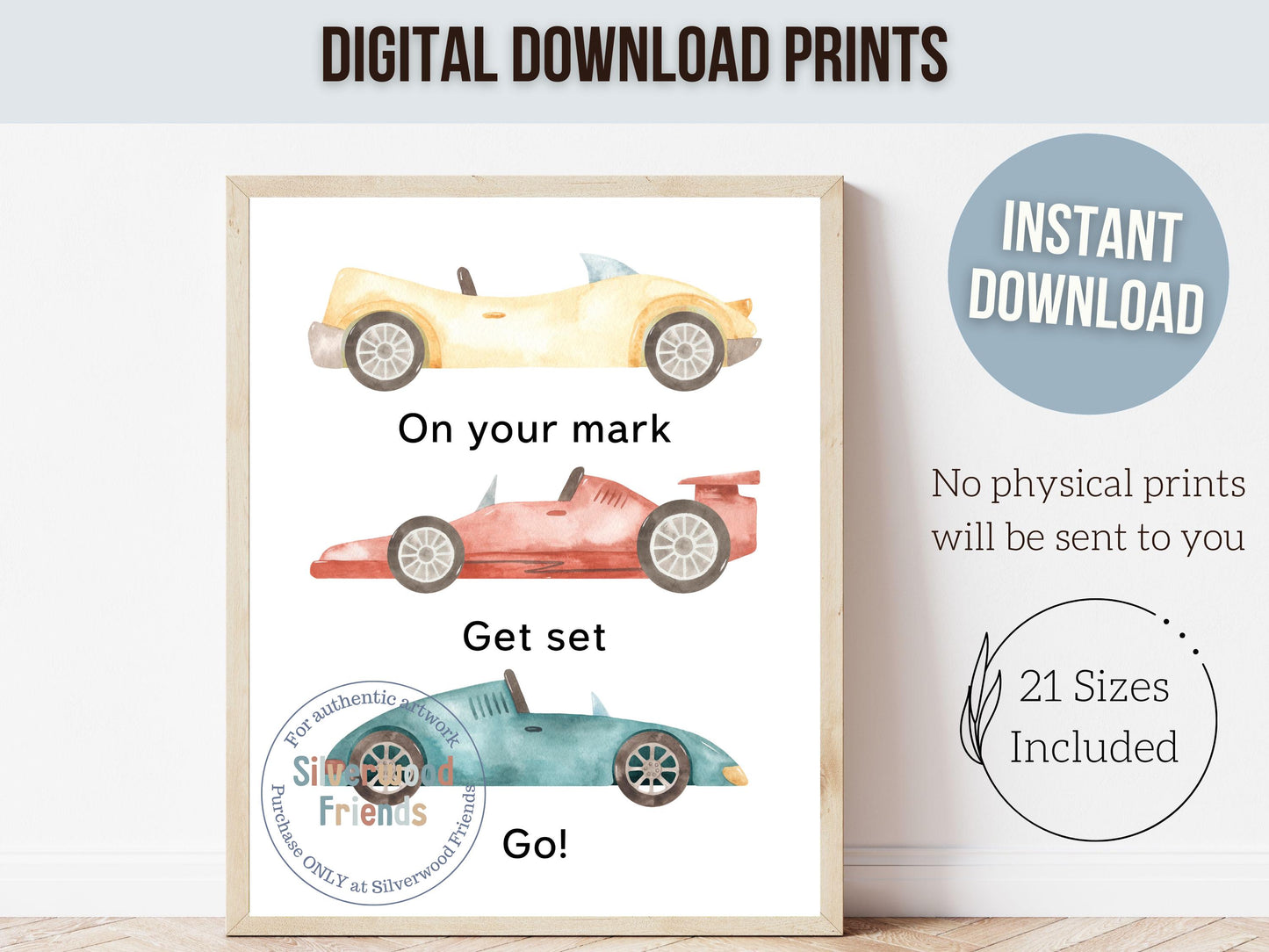 Transport Car Nursery Print, Racing Car Nursery Print, Baby Boy Race Car Nursery Decor, Toddler Boy Playroom Transport Vehicle Digital Print