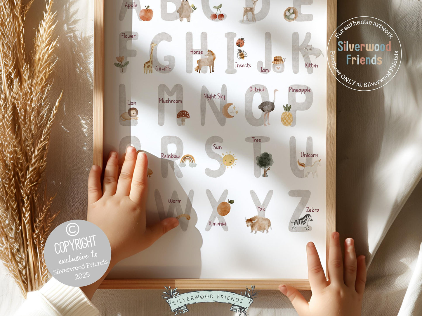 Woodland Alphabet Number Poster, Boho Woodland Nursery Decor, Forest Animal abc Poster, Educational Woodland Classroom Decor Digital Print