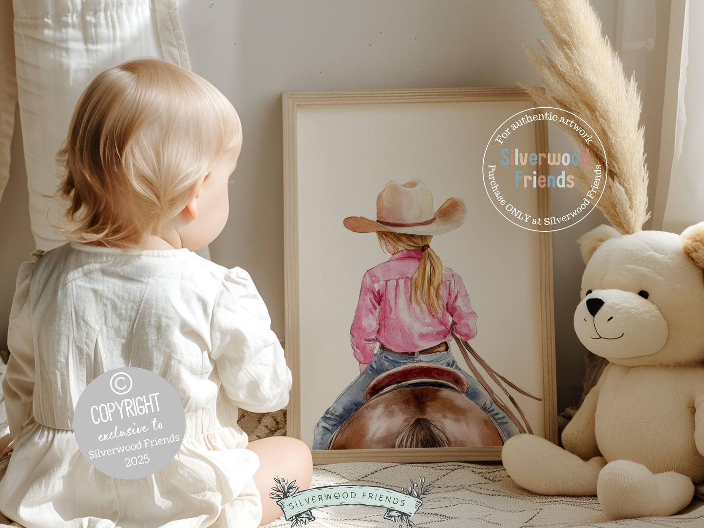 Cowgirl Horse Nursery Print, Cowgirl Horse Nursery Decor, Baby Girl Western Nursery Decor, Pink Cowgirl Horse Nursery Wall Art Digital Print