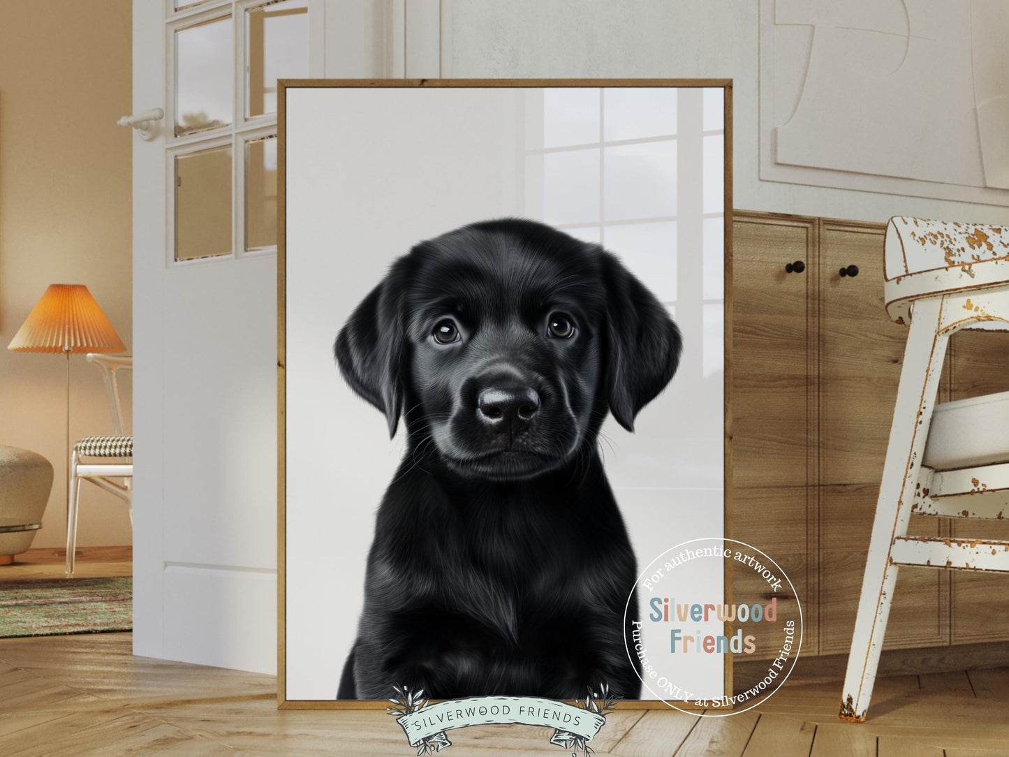 Black Labrador Puppy Dog Print, Puppy Dog Nursery Decor, Labrador Puppy Dog Nursery Wall Art, Dog Lover Gift Black Labrador Digital Print