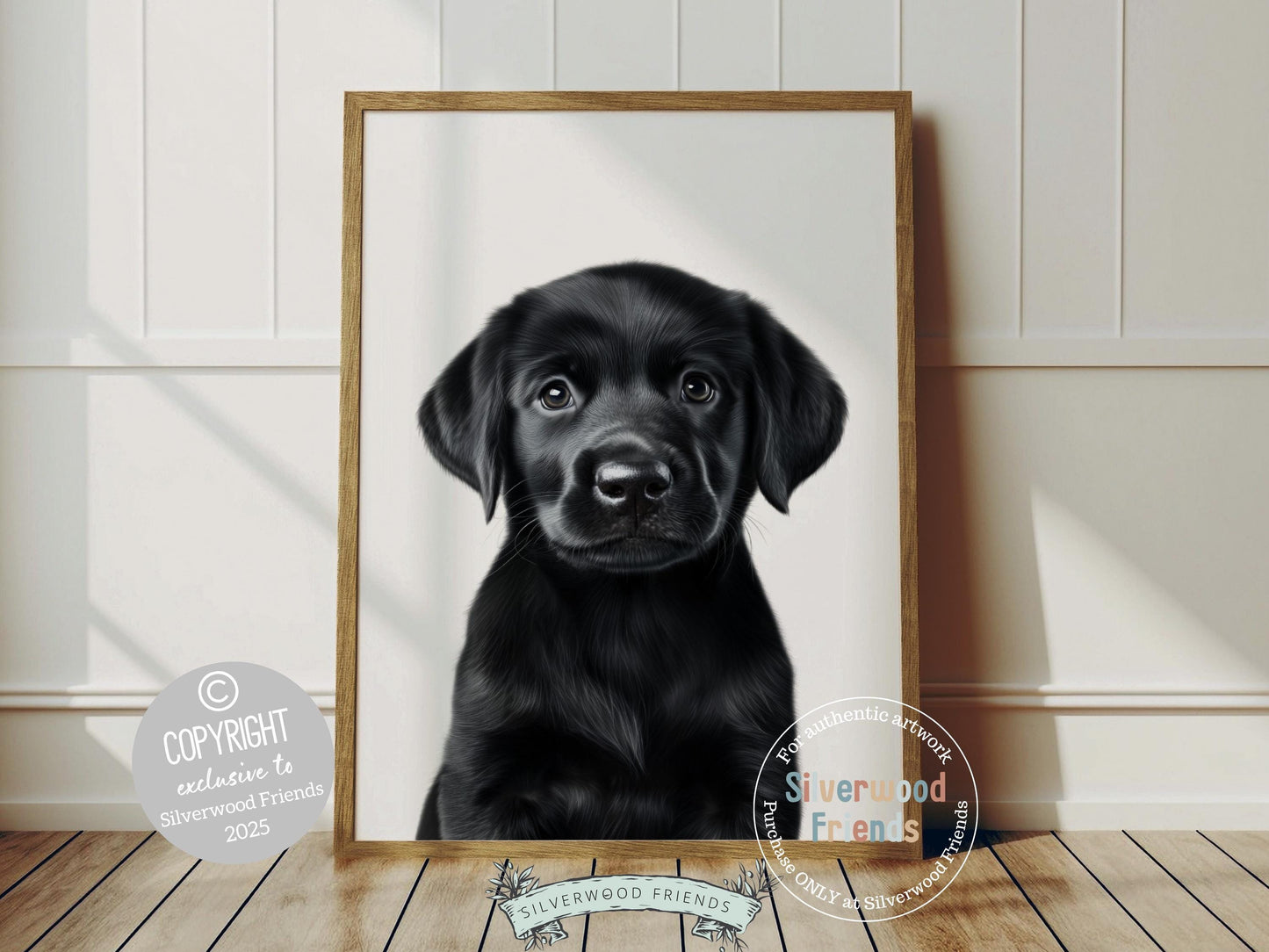 Aww, cuteness overload! This adorable black Labrador puppy print brings a playful pop of charm to any space—perfect for nurseries, dog-loving homes, or as a sweet gift for baby showers and pup enthusiasts alike.