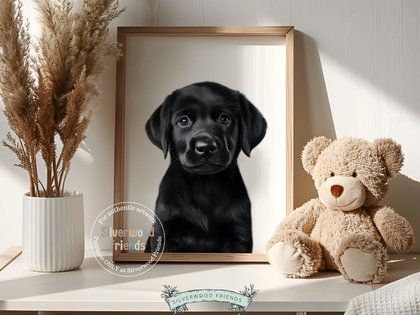 Black Labrador Puppy Dog Print, Puppy Dog Nursery Decor, Labrador Puppy Dog Nursery Wall Art, Dog Lover Gift Black Labrador Digital Print