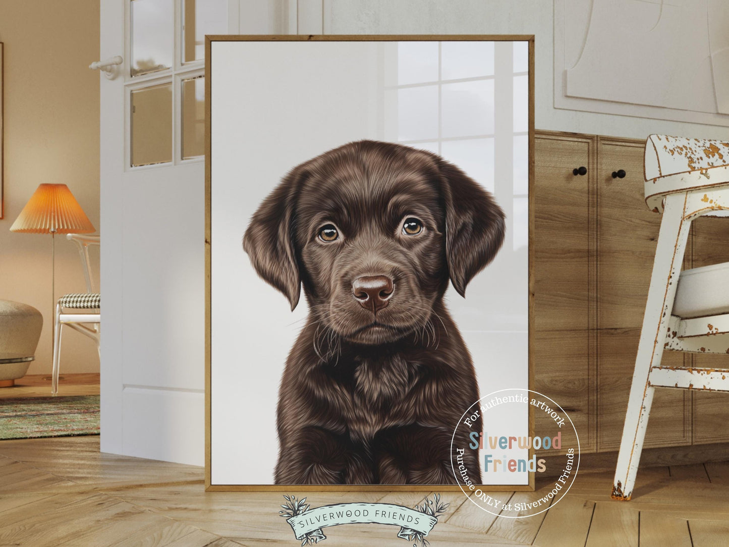 Brown Labrador Puppy Dog Print, Puppy Dog Nursery Decor, Labrador Puppy Dog Nursery Wall Art, Chocolate Brown Puppy Labrador Digital Print