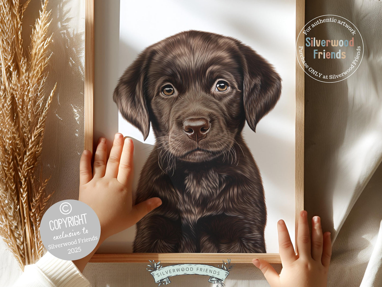 Brown Labrador Puppy Dog Print, Puppy Dog Nursery Decor, Labrador Puppy Dog Nursery Wall Art, Chocolate Brown Puppy Labrador Digital Print