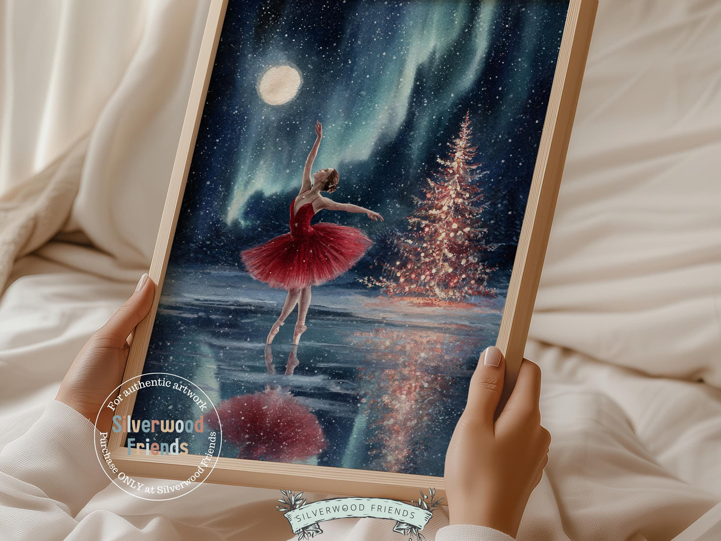 Nutcracker Ballet Christmas Print, Ballerina Christmas Printable Wall Art, Festive Christmas Holiday Decor, Vintage Christmas Digital Prints