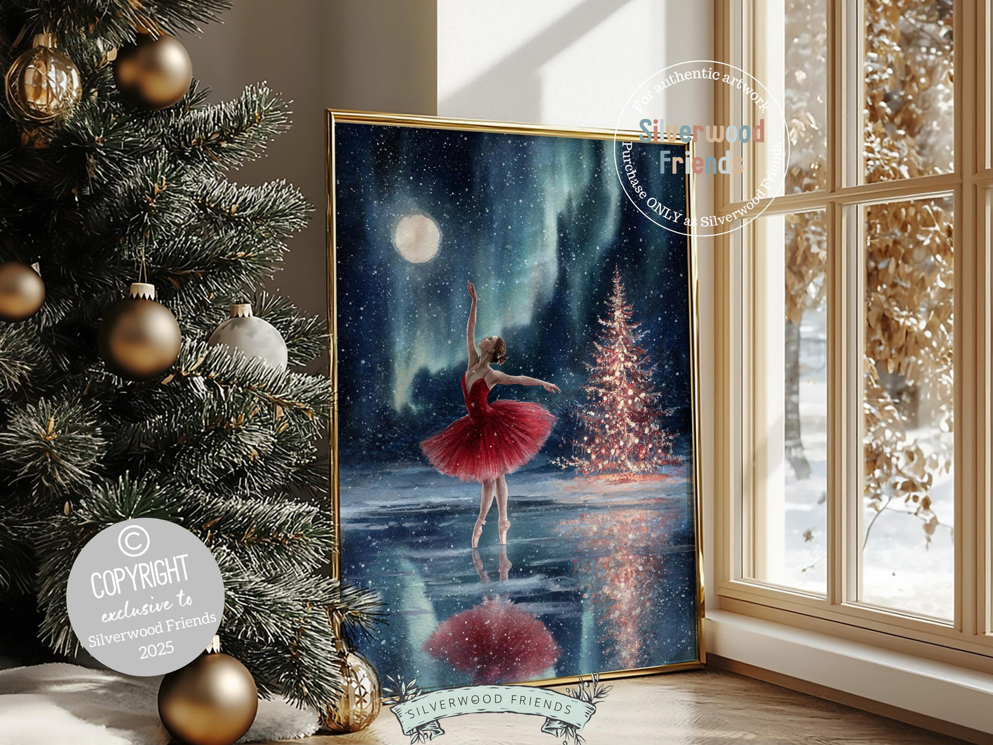Nutcracker Ballet Christmas Print, Ballerina Christmas Printable Wall Art, Festive Christmas Holiday Decor, Vintage Christmas Digital Prints