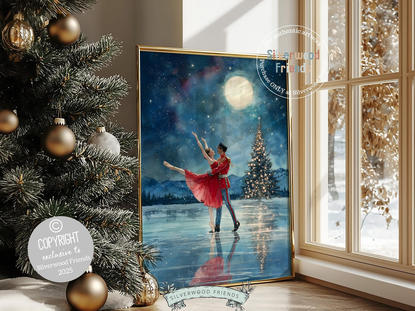 Nutcracker Ballet Christmas Print, Ballerina Christmas Printable Wall Art, Festive Christmas Holiday Decor, Vintage Christmas Digital Prints