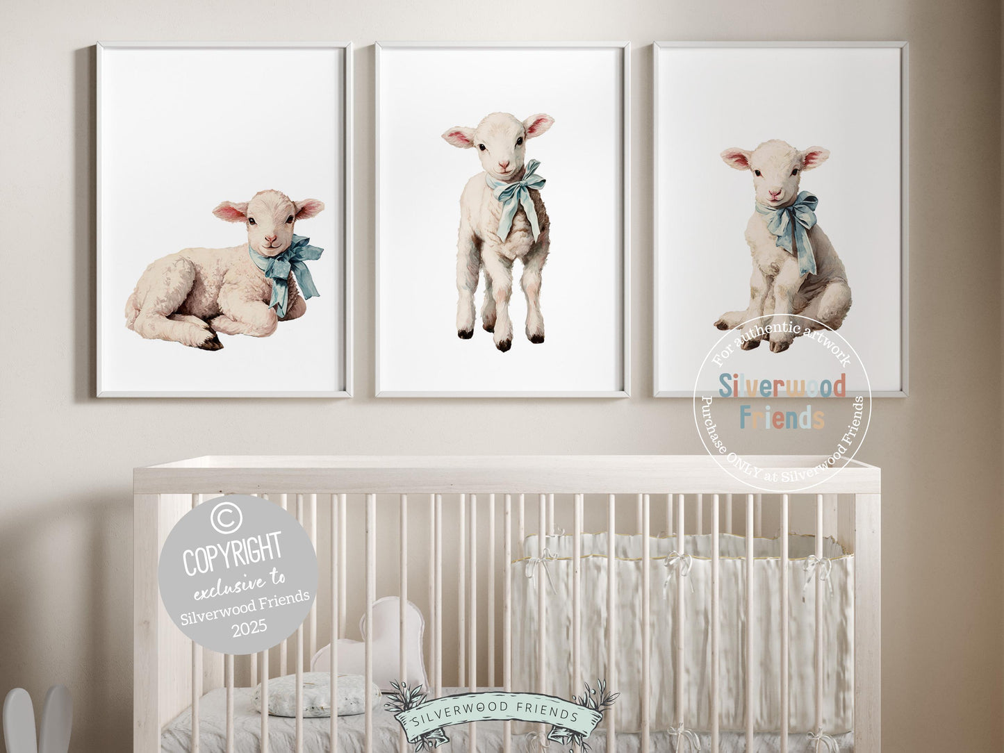 Lamb Nursery Prints, Baby Boys Blue Farm Animal Nursery Decor, Farmyard Nursery Wall Art, Easter Decor Poster, Spring Artwork Digital Print