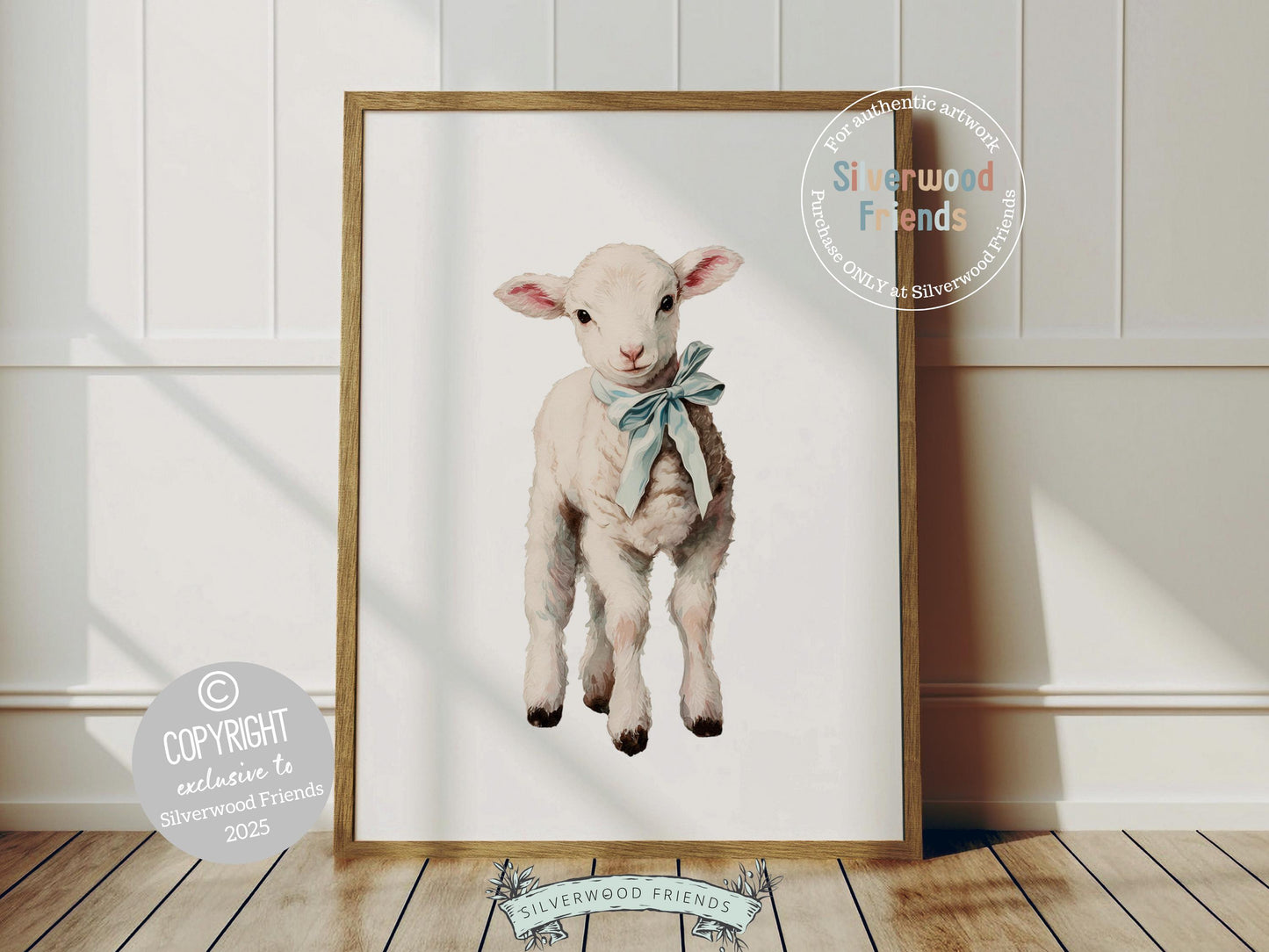 Lamb Nursery Prints, Baby Boys Blue Farm Animal Nursery Decor, Farmyard Nursery Wall Art, Easter Decor Poster, Spring Artwork Digital Print