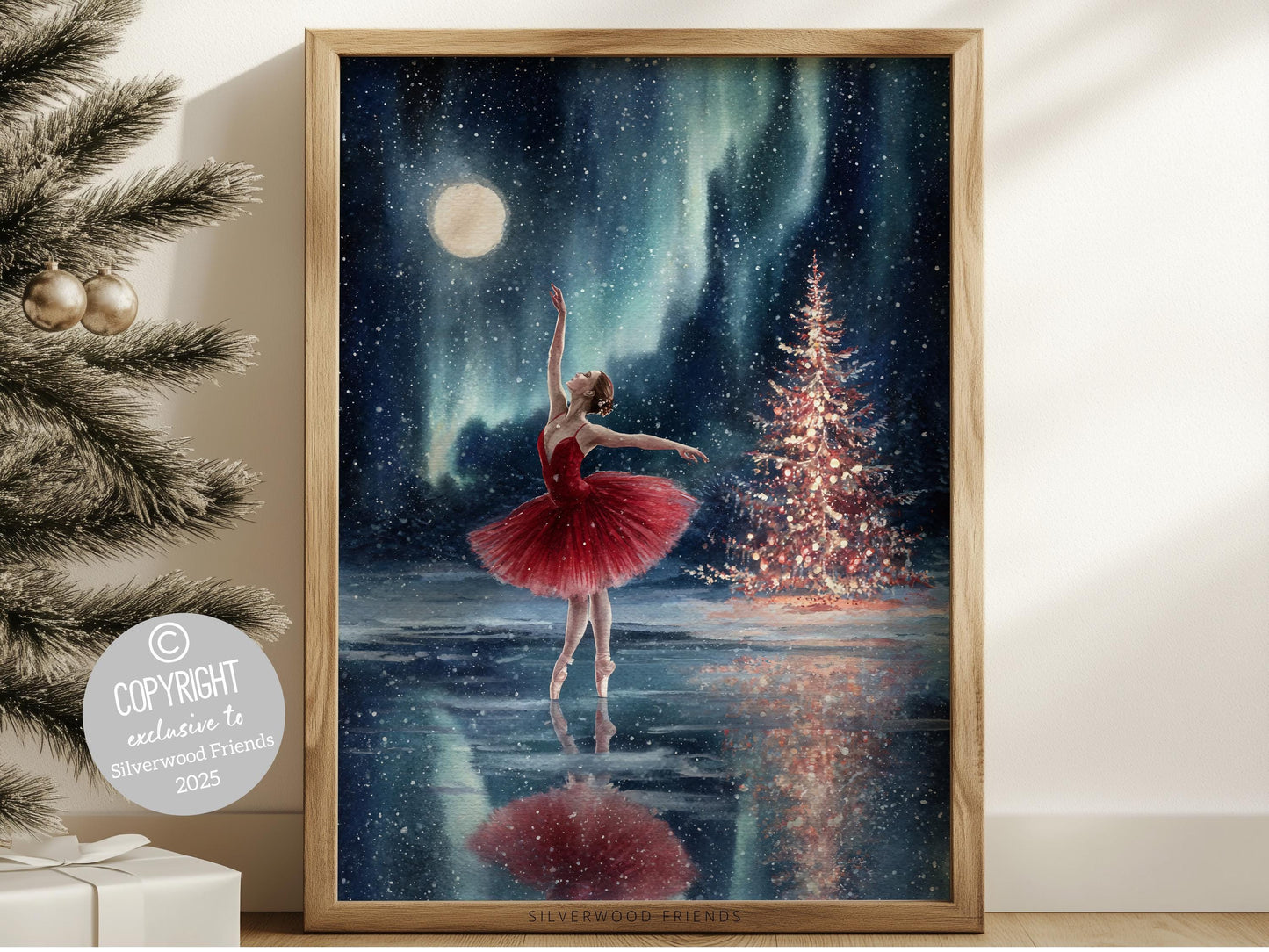 Nutcracker Ballet Christmas Print, Ballerina Christmas Printable Wall Art, Festive Christmas Holiday Decor, Vintage Christmas Digital Prints
