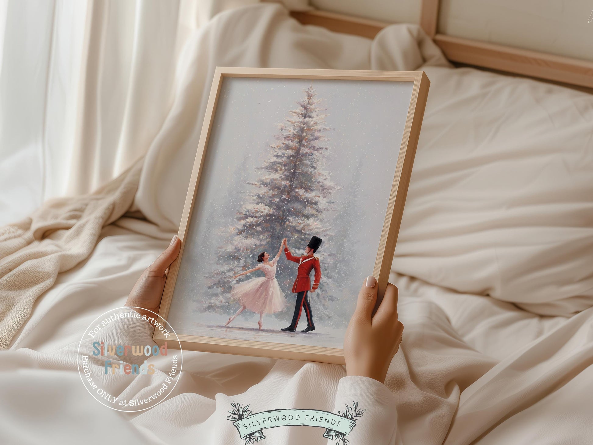 Nutcracker Ballet Christmas Print, Ballerina Christmas Printable Wall Art, Festive Christmas Holiday Decor, Vintage Christmas Digital Print