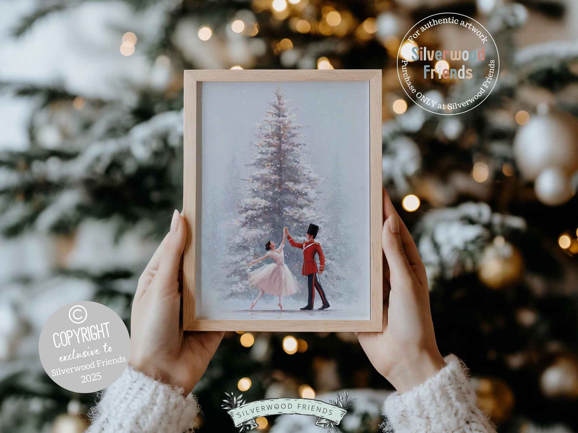 Nutcracker Ballet Christmas Print, Ballerina Christmas Printable Wall Art, Festive Christmas Holiday Decor, Vintage Christmas Digital Print