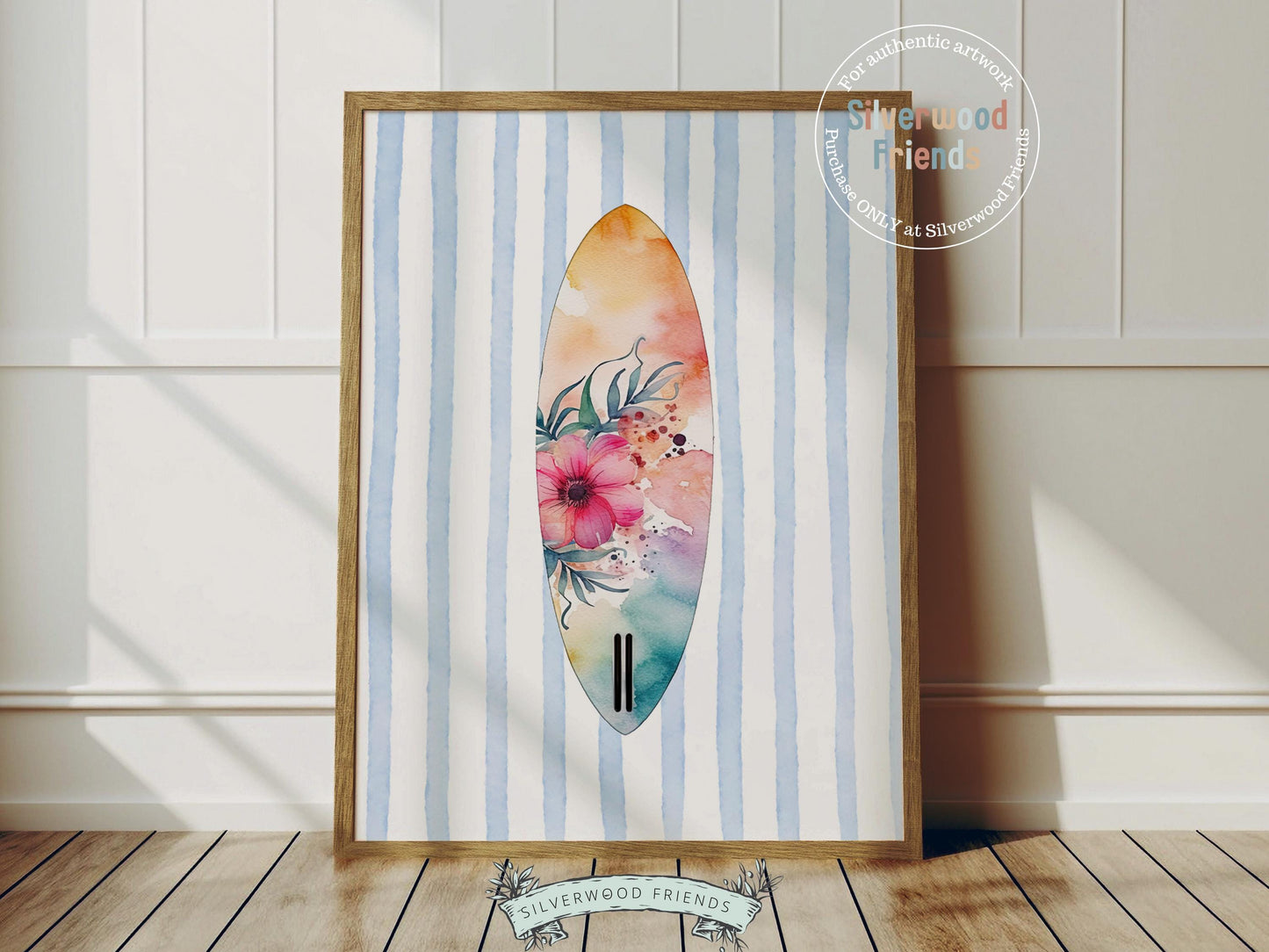 Surfboard Print Set of 6, Pastel Coastal Surfboard Wall Art, Digital Download Prints