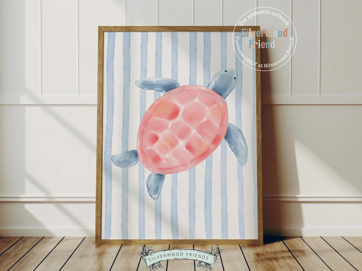 Sea Animal Nursery Print Set of 6, Under The Sea Decor, Whale Turtle Dolphin Digital Download Prints