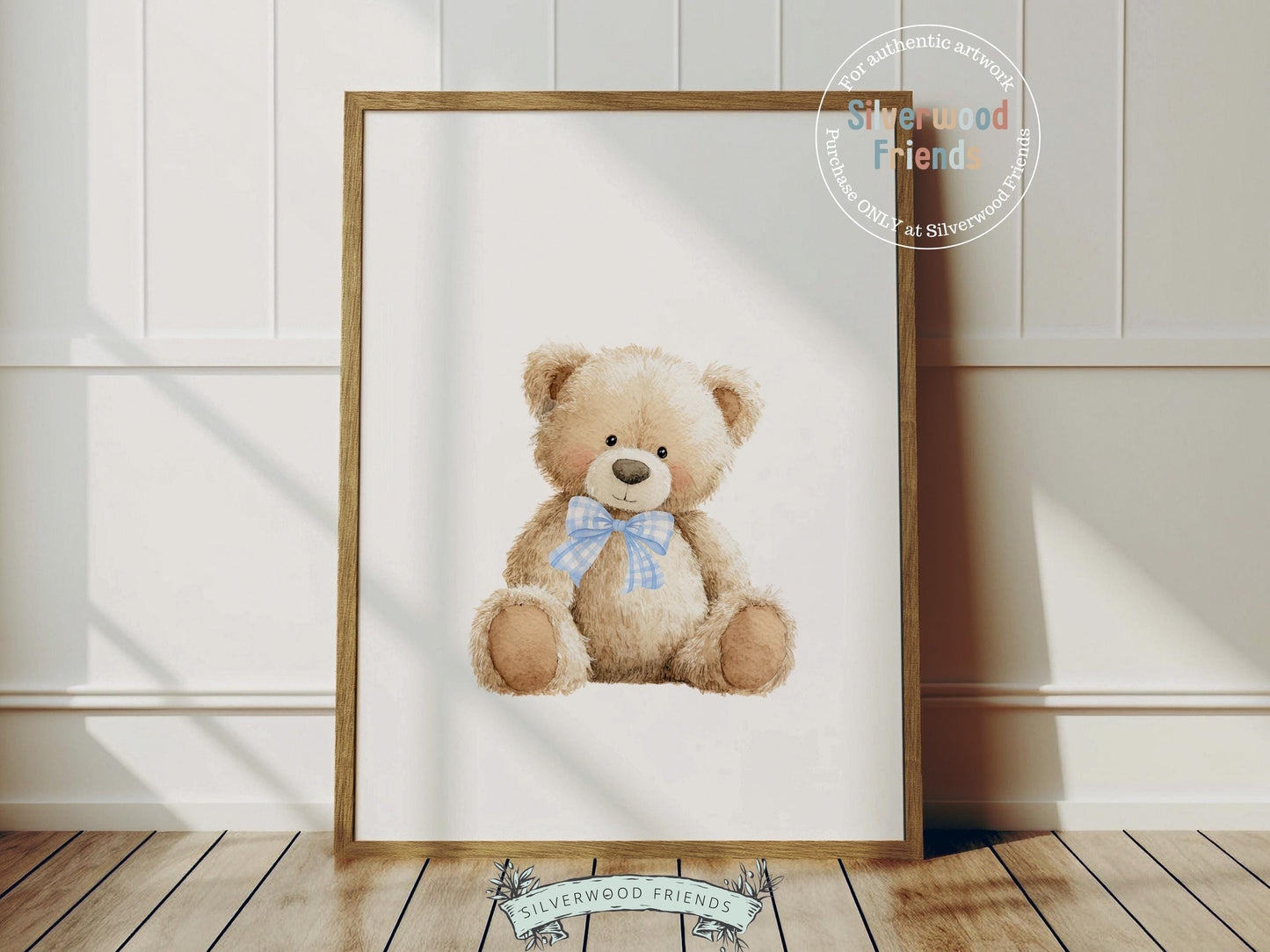 Teddy Bear Nursery Prints, Twin Sibling Woodland Teddy Bear Nursery Decor, Teddy Bear Twins Nursery Wall Art Neutral Nursery Digital Print