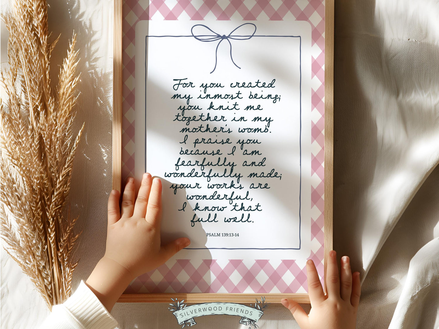 Christian Wall Art, Bible Verse Nursery Print, Christian Faith Nursery Decor, Scripture Nursery Wall Art, Psalm 139:13-14 (Digital Download)