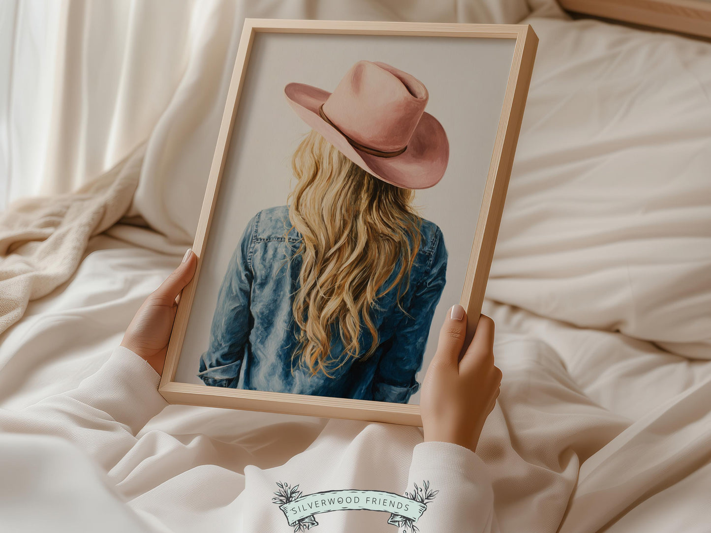 Trendy Cowgirl Print, Western Nursery Decor, Pink Cowboy Hat Print, Blonde Cowgirl Nursery Wall Art, Trendy Western Poster(DIGITAL DOWNLOAD)