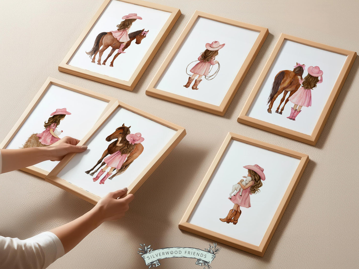 Cowgirl Nursery Prints, Cowgirl Nursery Decor, Baby Girl Western Nursery Decor, Girls Equestrian Horse Riding Nursery Wall Art Digital Print