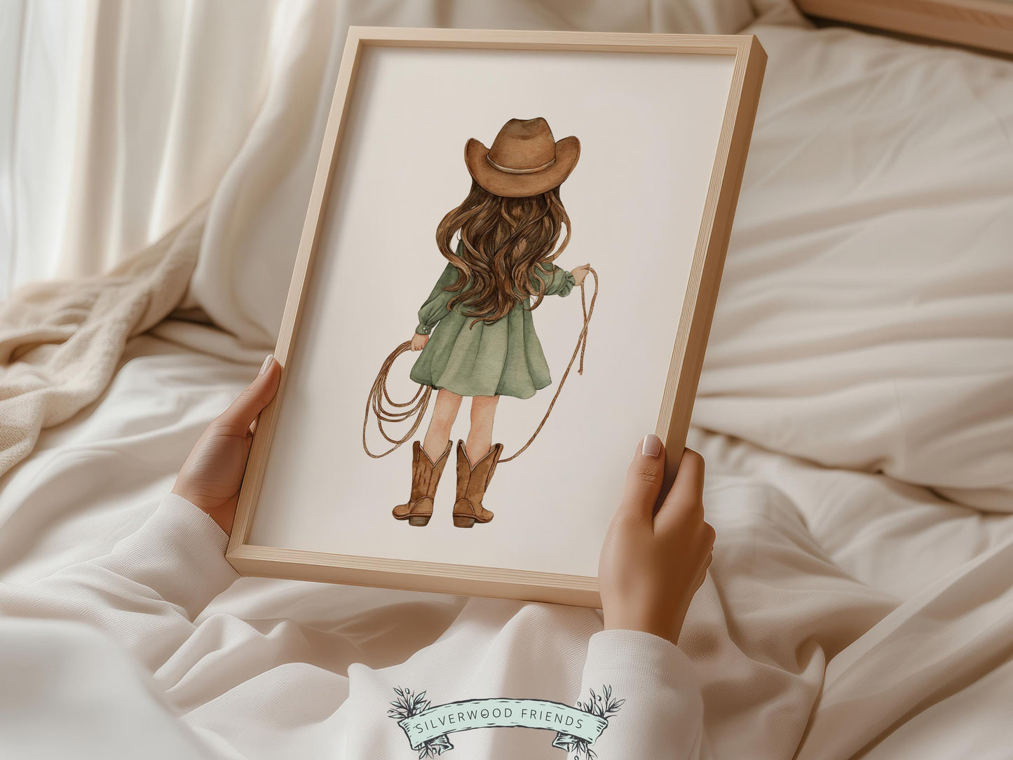 Cowgirl Nursery Print, Sage Green Cowgirl Nursery Decor, Baby Girl Western Nursery Decor, Girls Horse Nursery Picture (Digital Download)